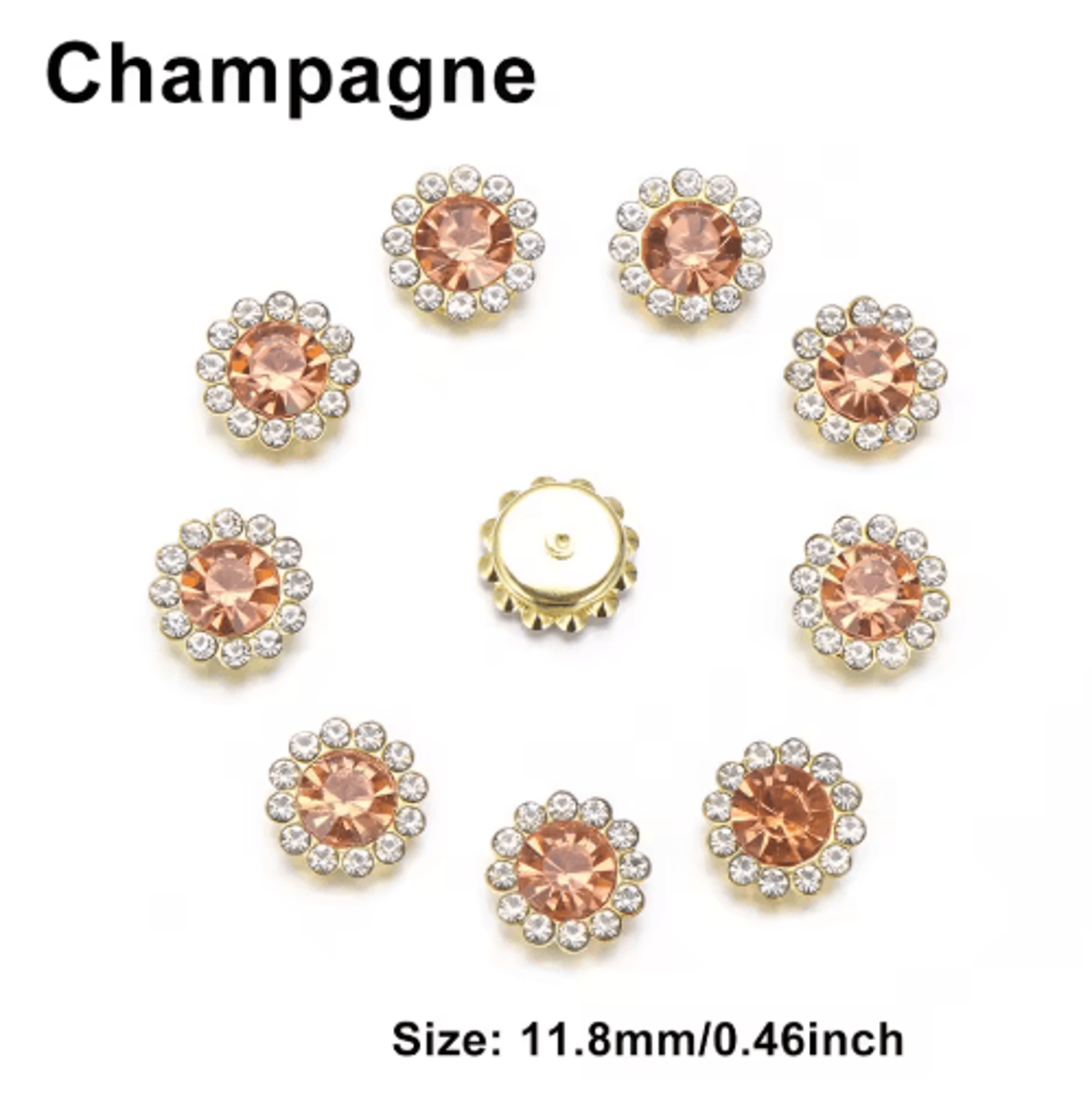 10Piece Snowflake Pearl Rhinestone Buttons  Decorative Flatback Embellishments For Clothing  DIY Cr 9