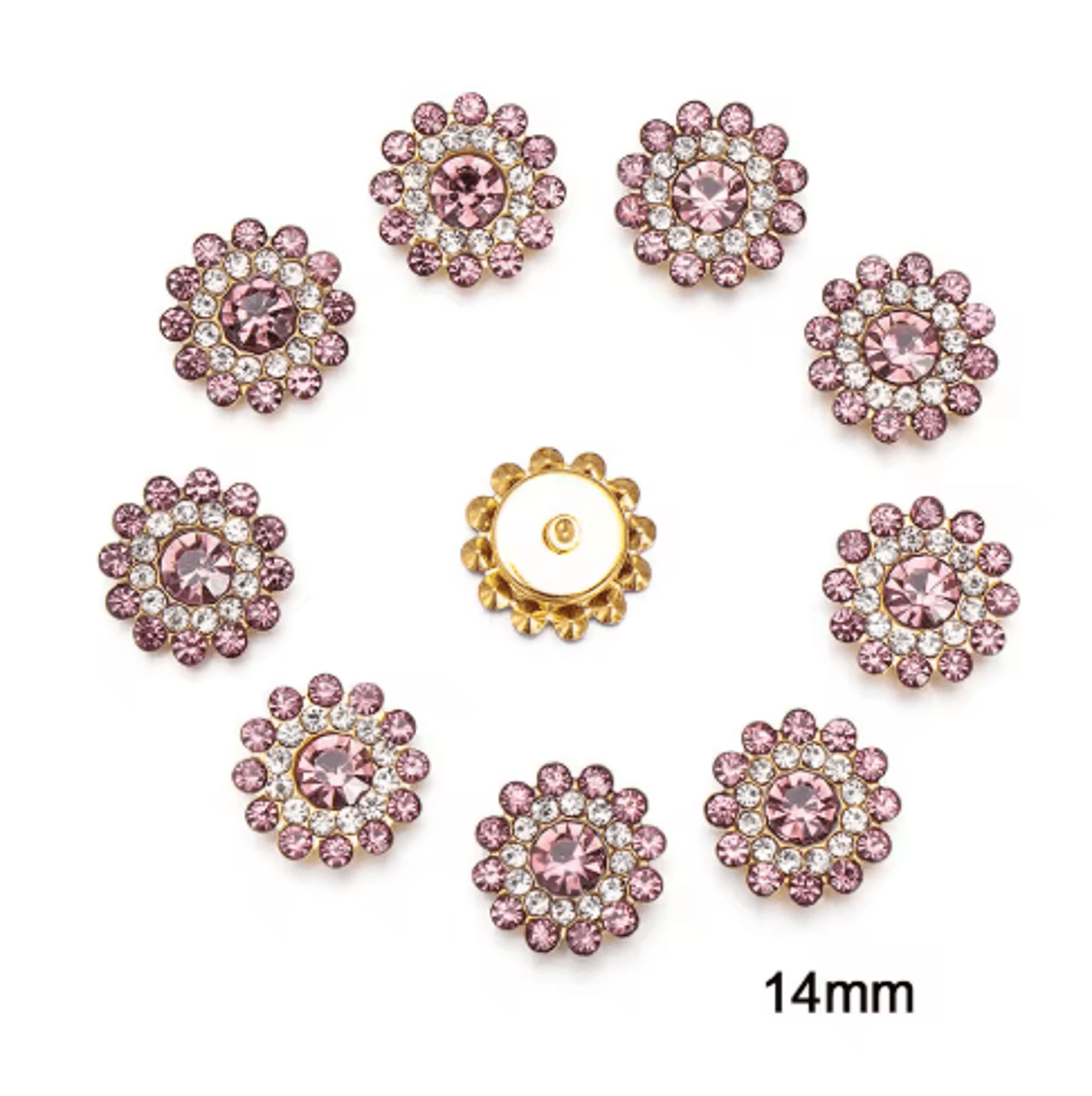 10Piece Snowflake Pearl Rhinestone Buttons  Decorative Flatback Embellishments For Clothing  DIY Cr 12