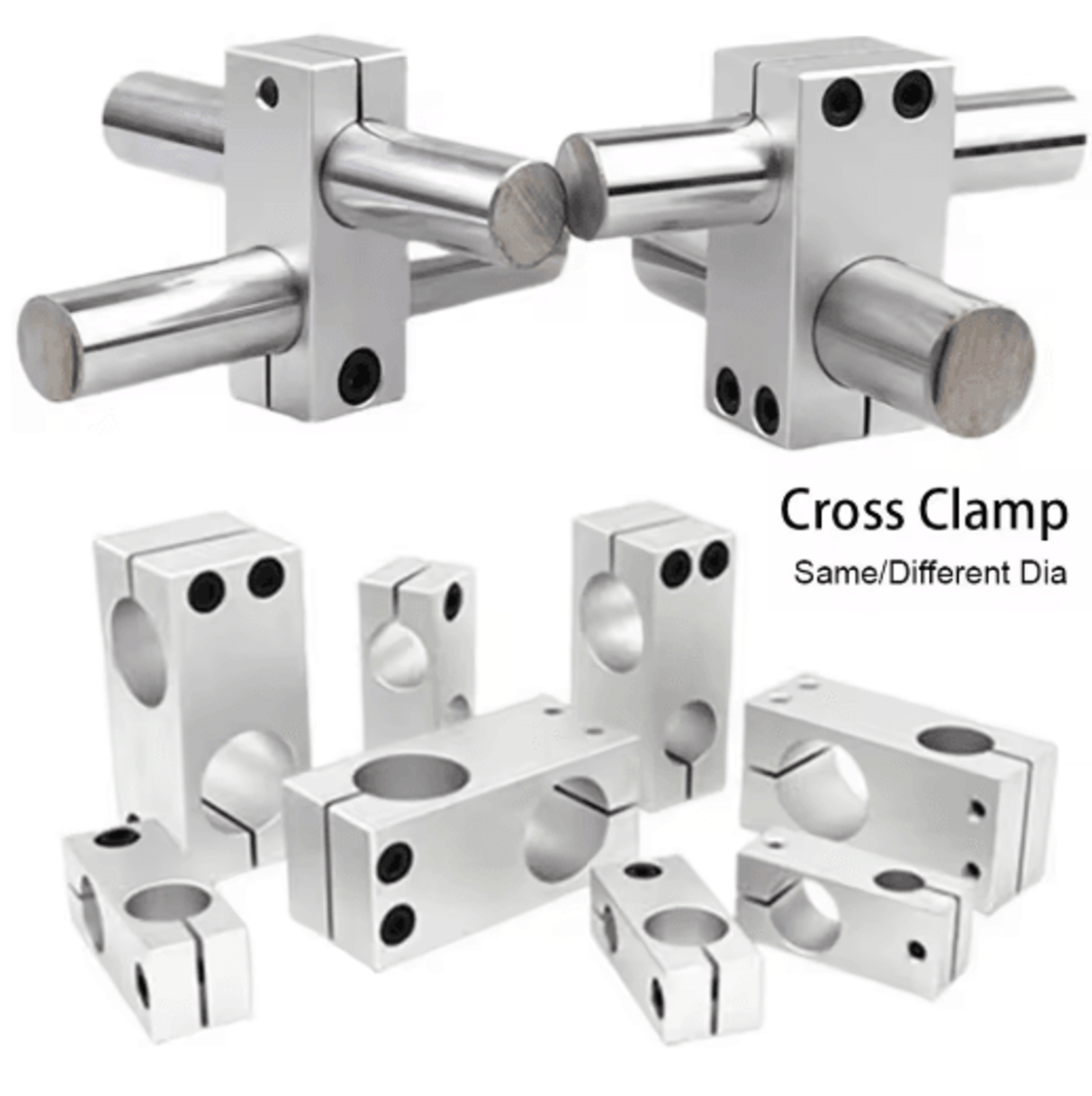 optical shaft cross clamp – steel pipe fixing bracket for vertical & cross rod connections