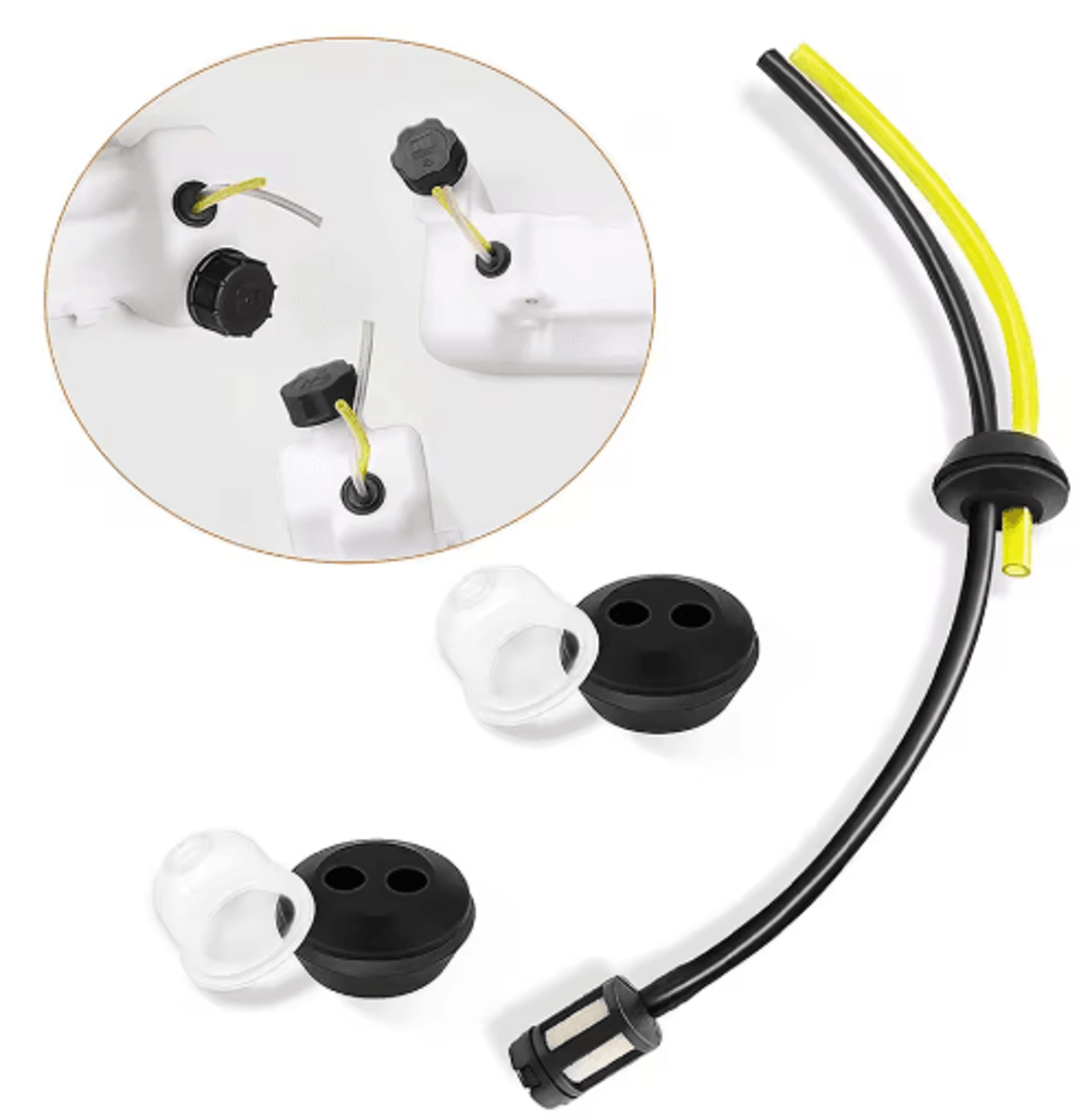 3Pack Universal Grass Trimmer Fuel Line  Primer Bulb Replacement Kit 4