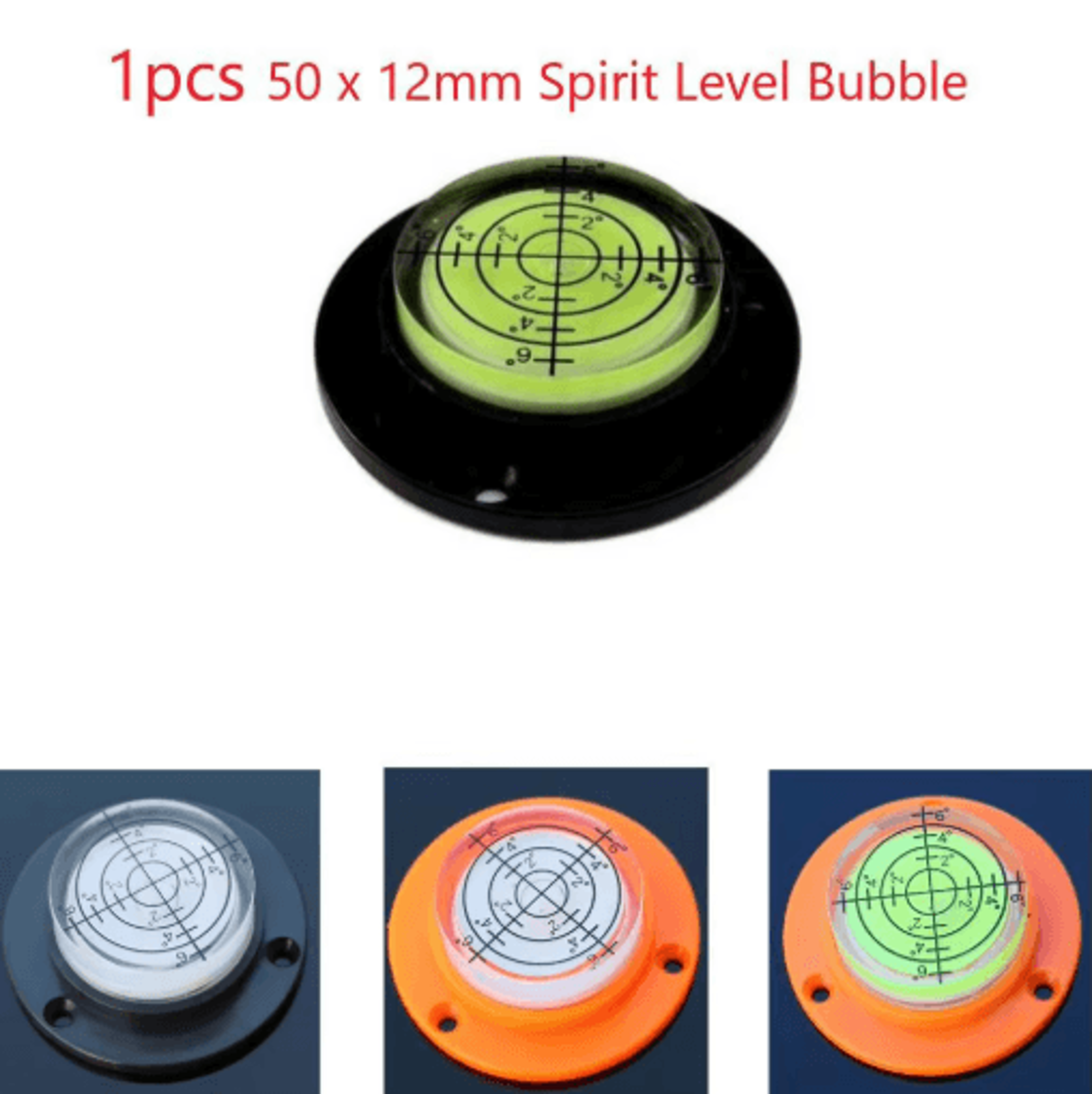 50 By 12mm Round Bullseye Bubble Level HighPrecision Horizontal Spirit Level 5