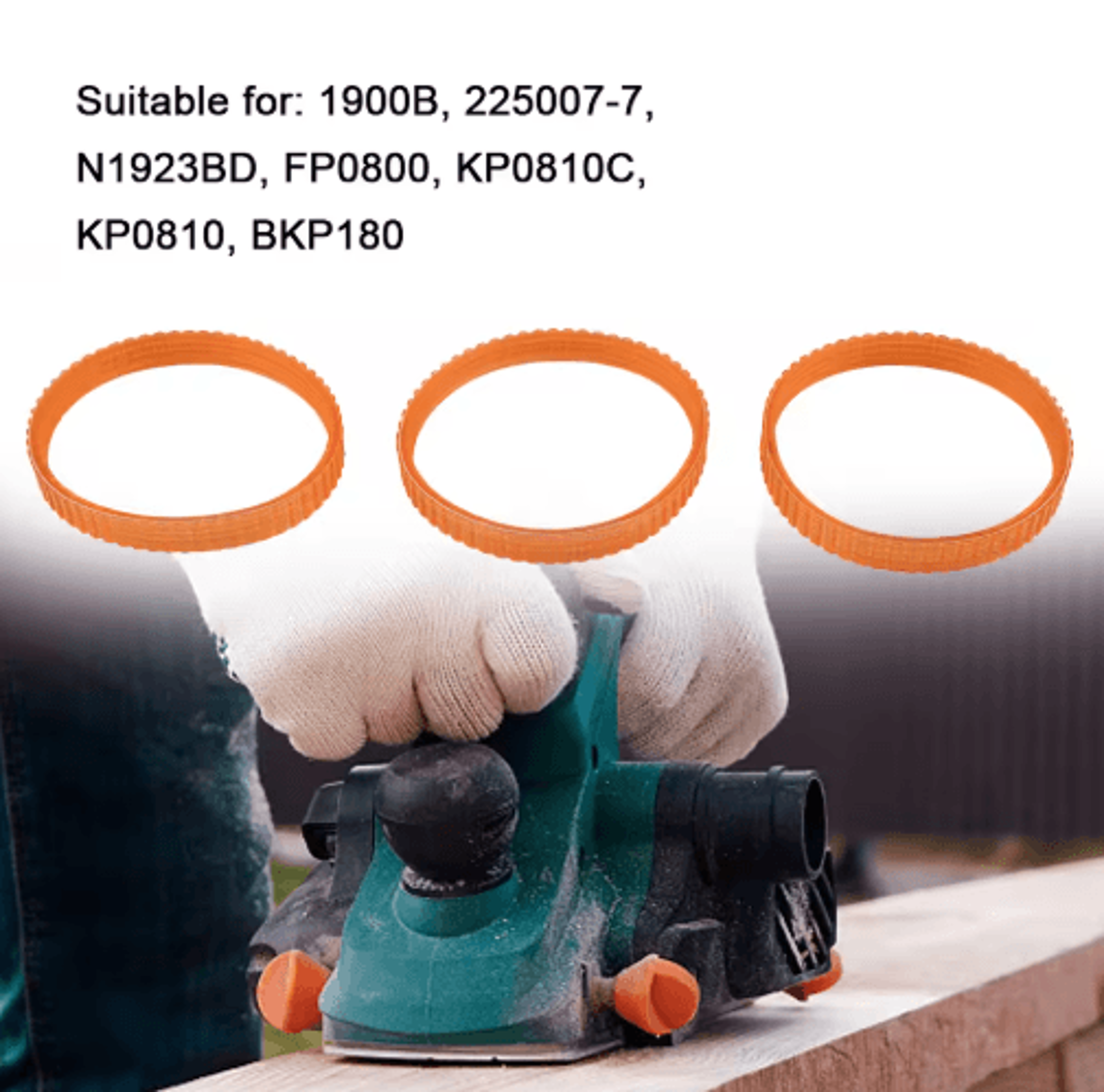 3PCS Electric Planer Drive Belt  Replacement Belt For 1900B N1923BD  FP080 Power Planers 238mm 3