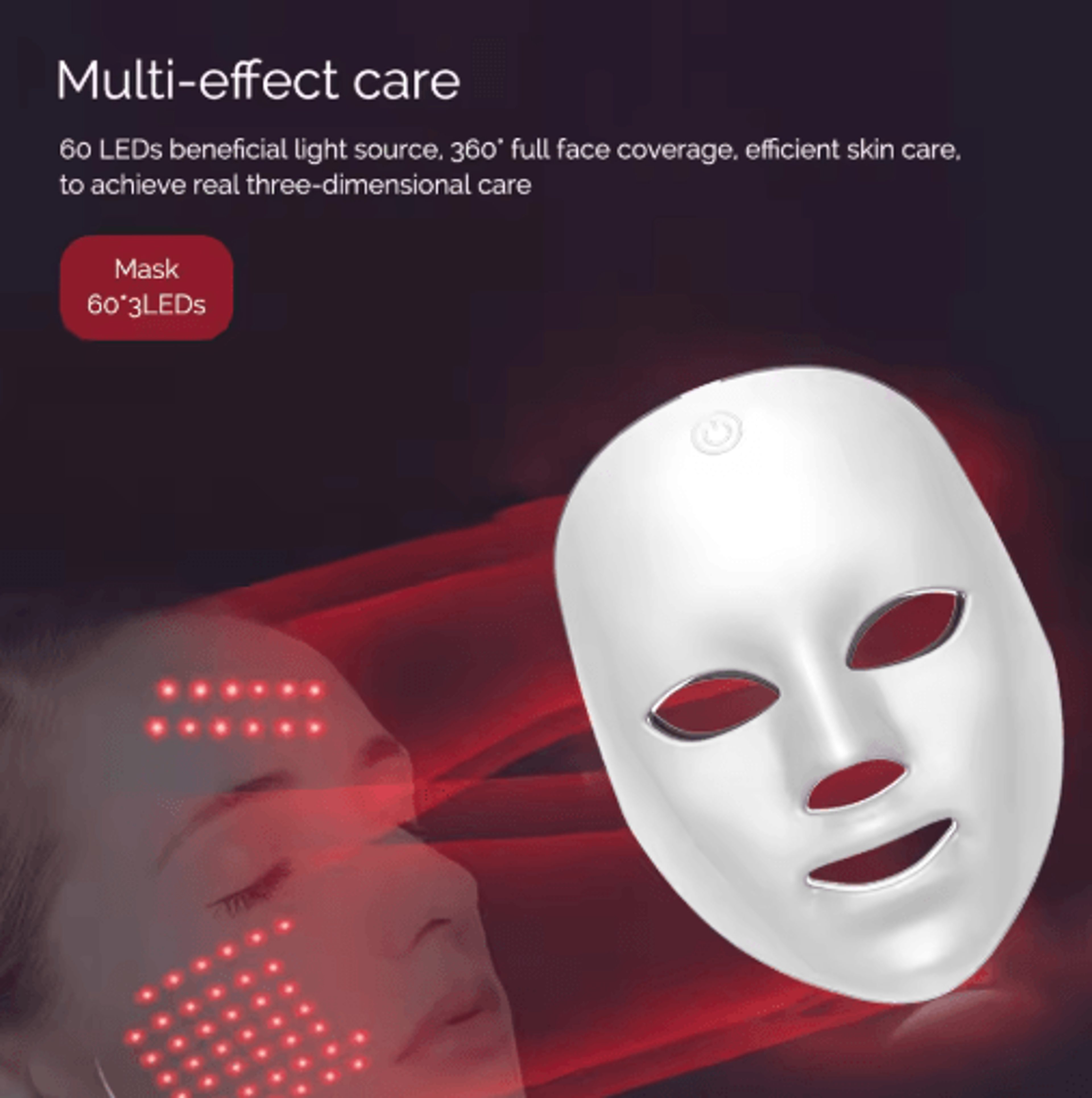 Rechargeable 7Color LED Facial Mask  Photon Light Therapy Beauty Mask For Home Skincare 5