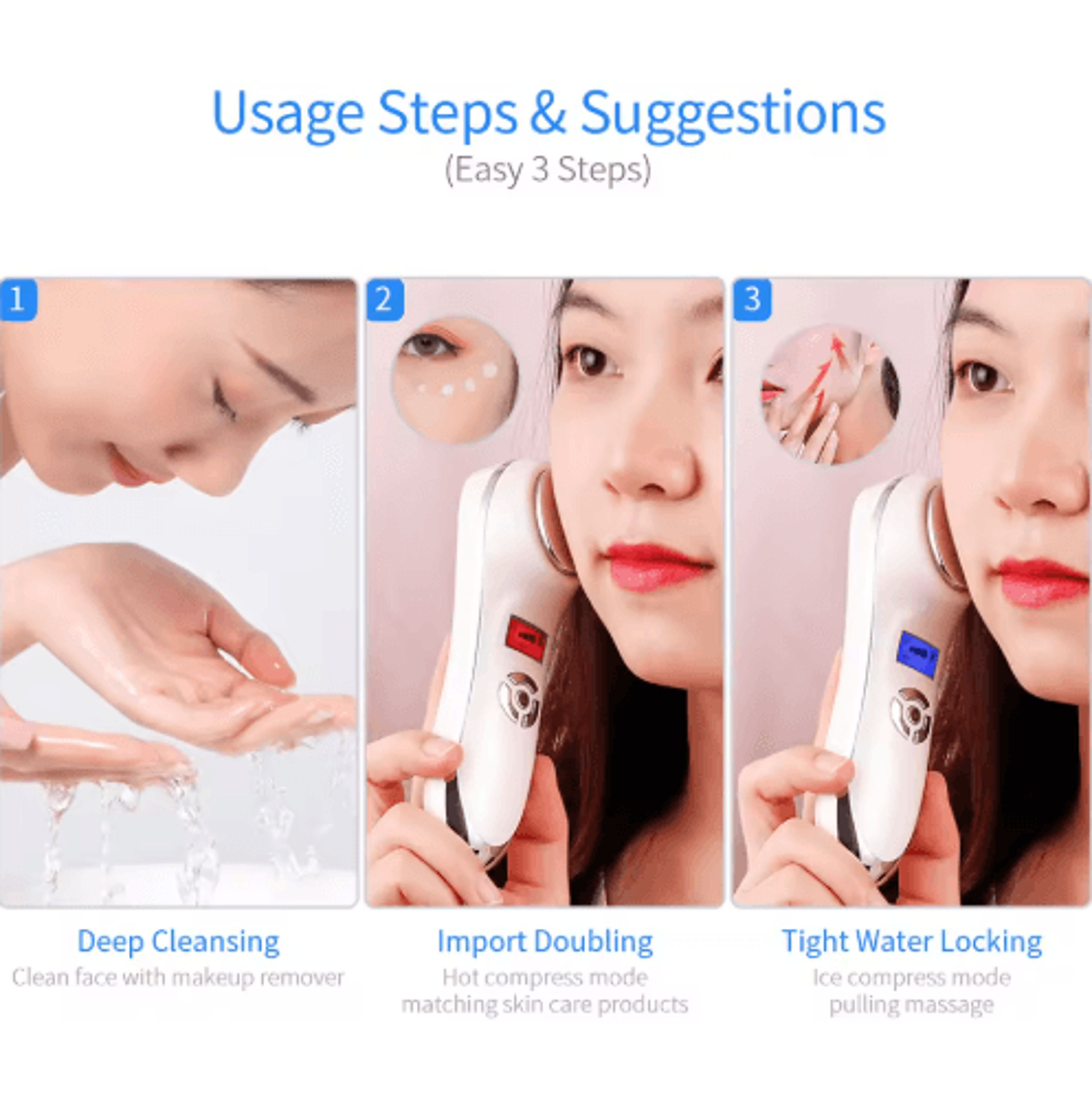 Hot  Cold Facial Vibration Massager  Ice Therapy Skin Care  Warming Face Massager 2