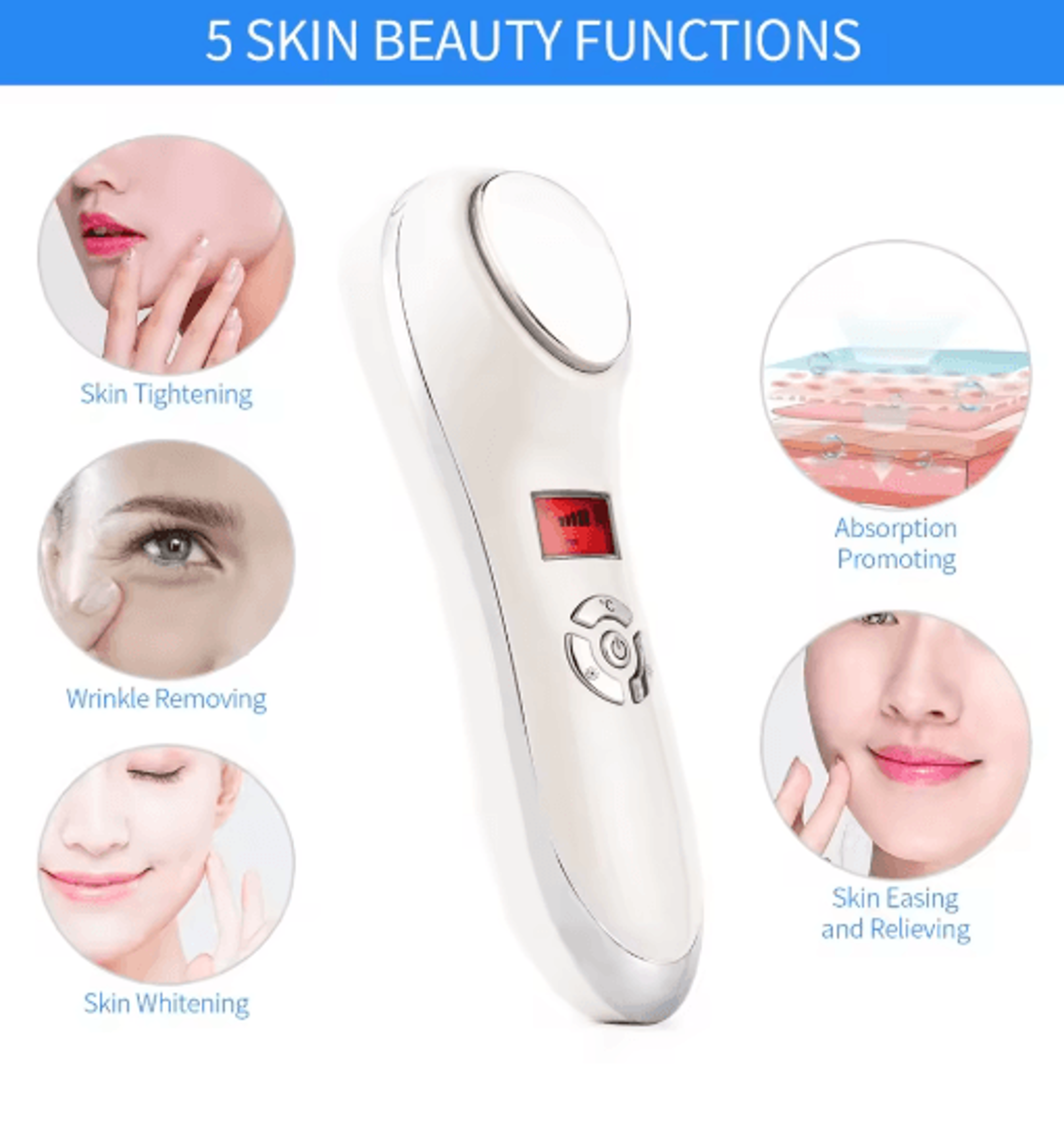 Hot  Cold Facial Vibration Massager  Ice Therapy Skin Care  Warming Face Massager 3