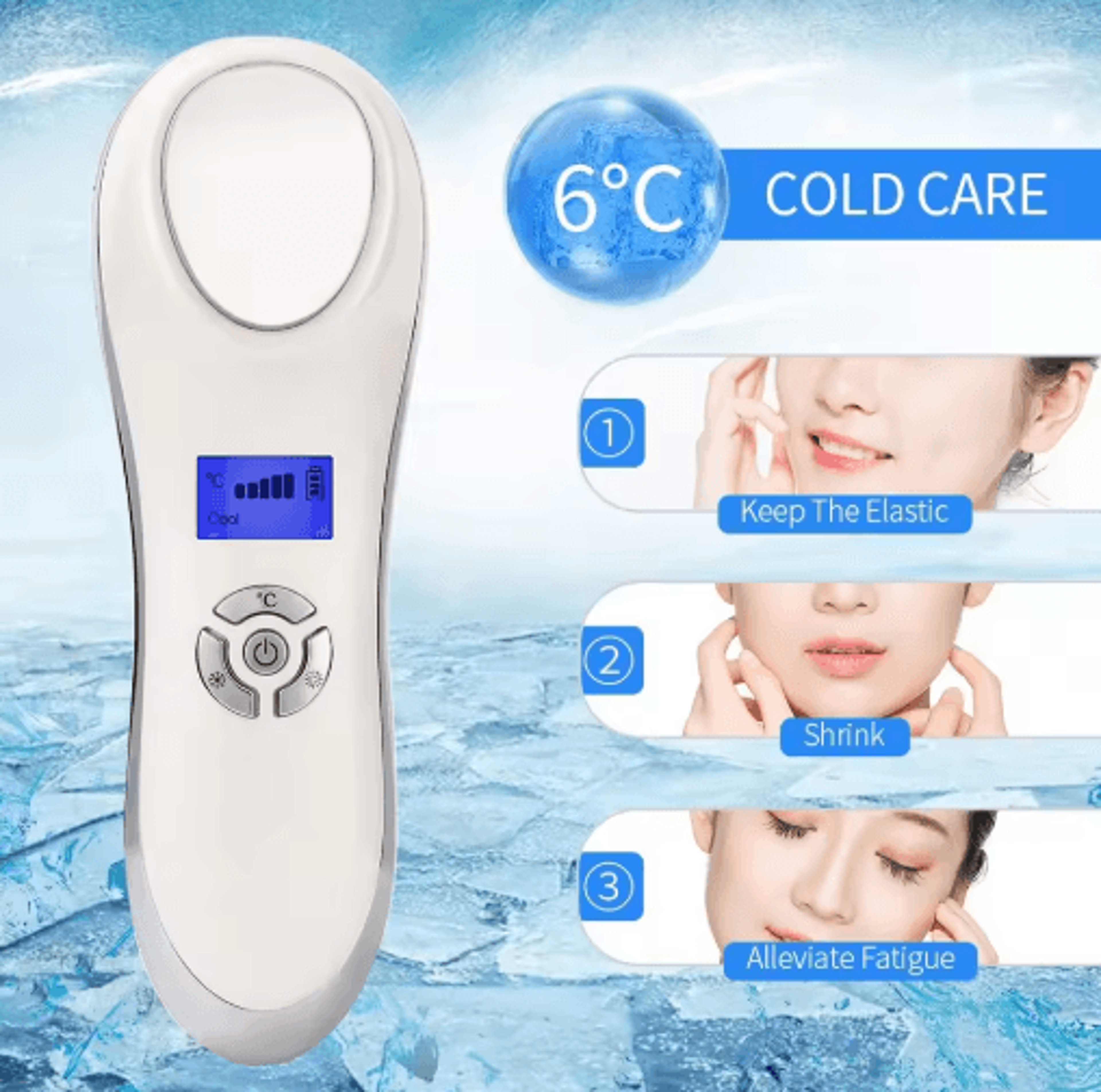 Hot  Cold Facial Vibration Massager  Ice Therapy Skin Care  Warming Face Massager 5
