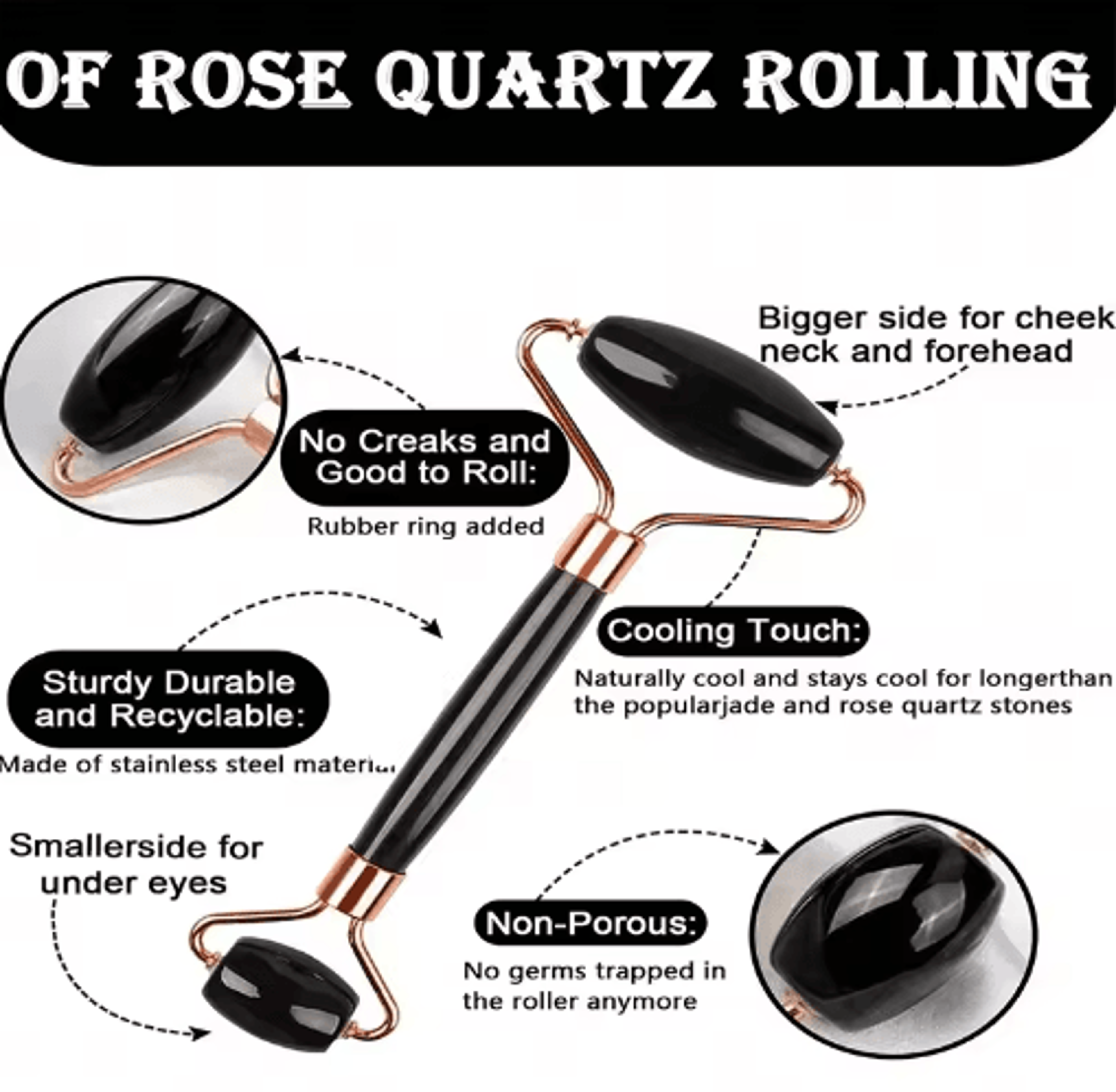 3Piece Ice Face Roller  Gua Sha Set  Facial Massage Roller For Lifting  Contouring 6