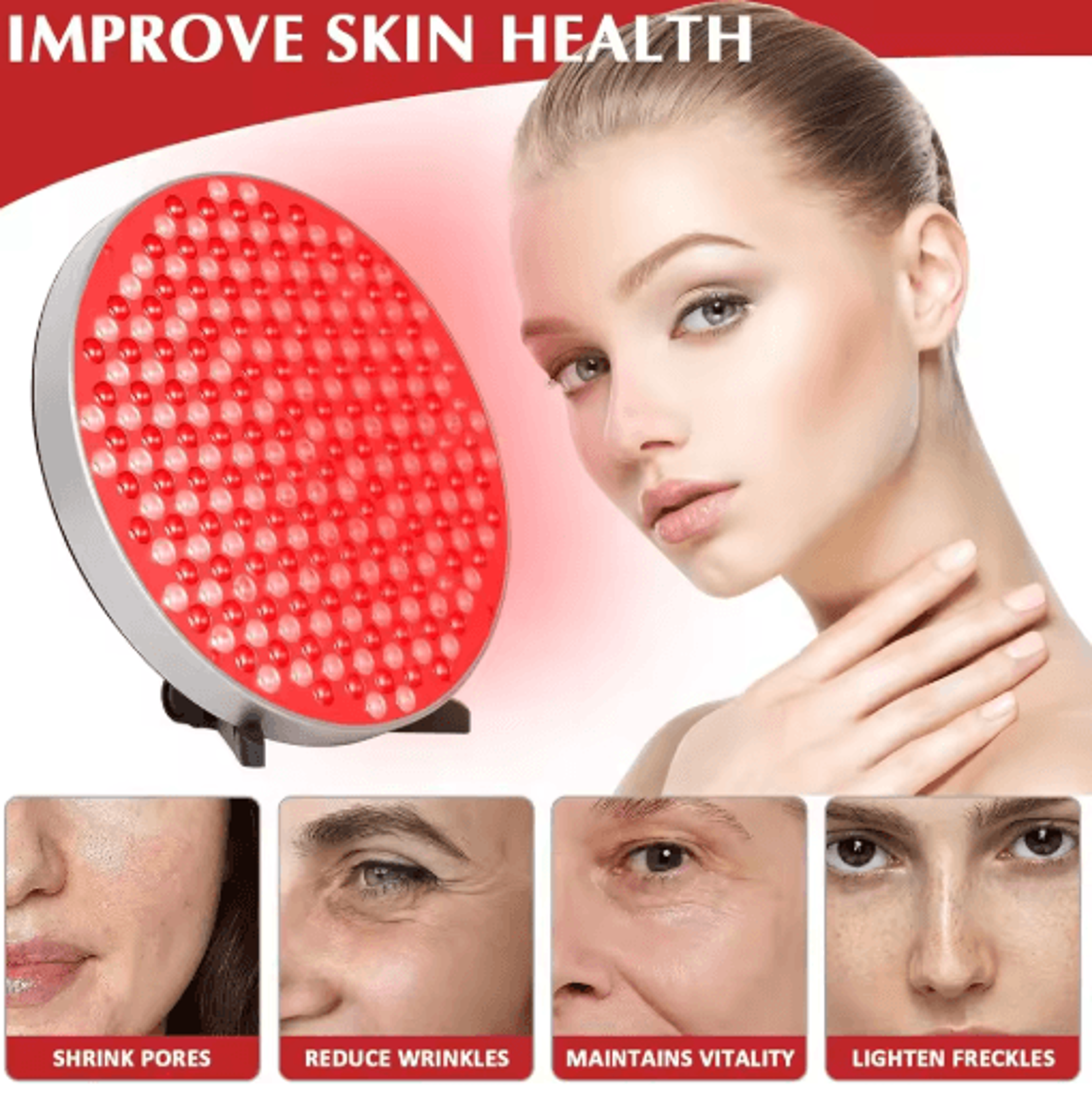 Red Light Therapy Lamp With Stand  660nm  850nm Near Infrared LED Light Panel 2