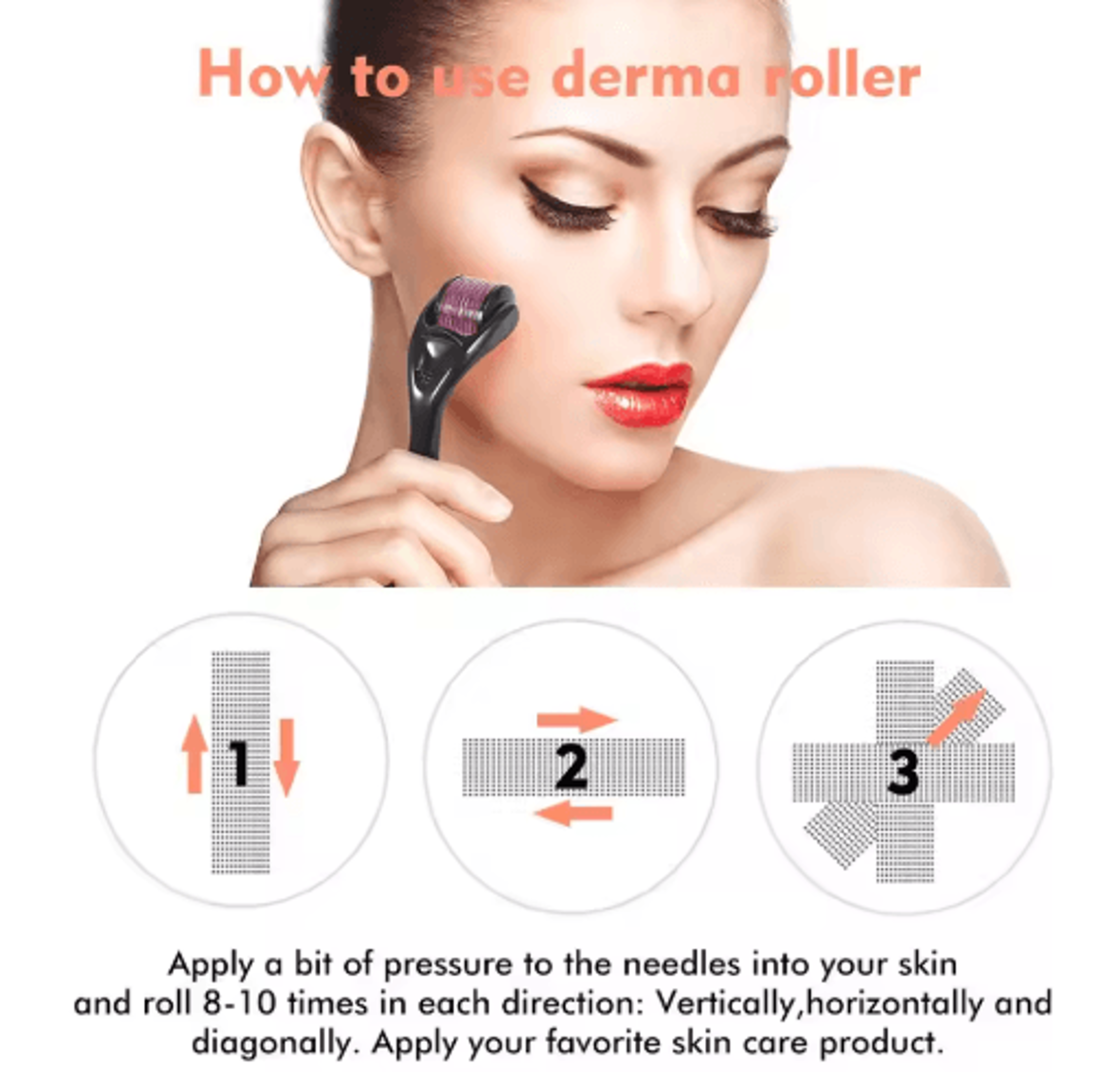 540 Titanium Derma Roller  Precision Microneedle Skin Care Tool For Face 19