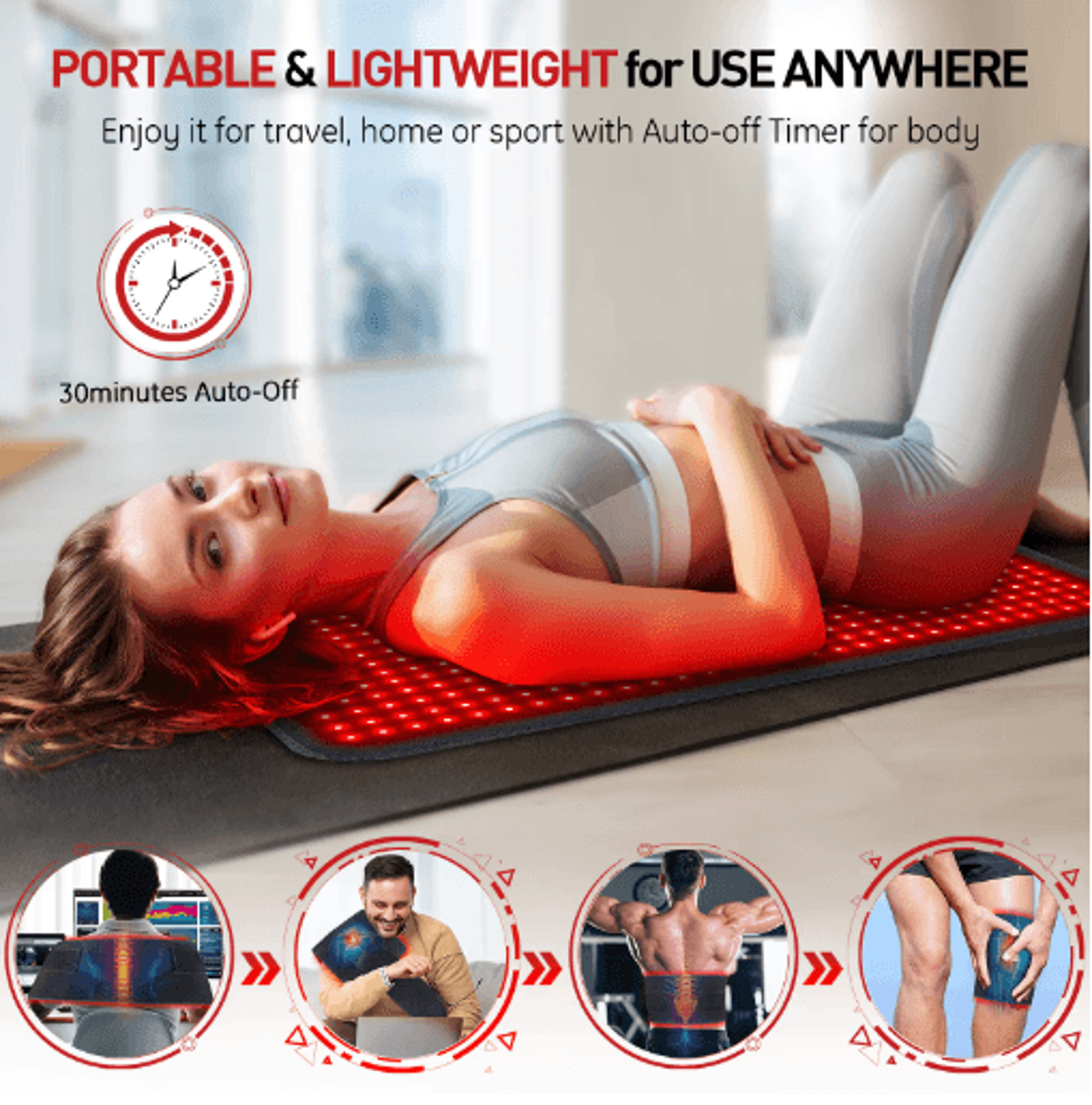 Red Light Therapy Heating Pad  Infrared LED Heating Cushion For Comfortable Body Care 6