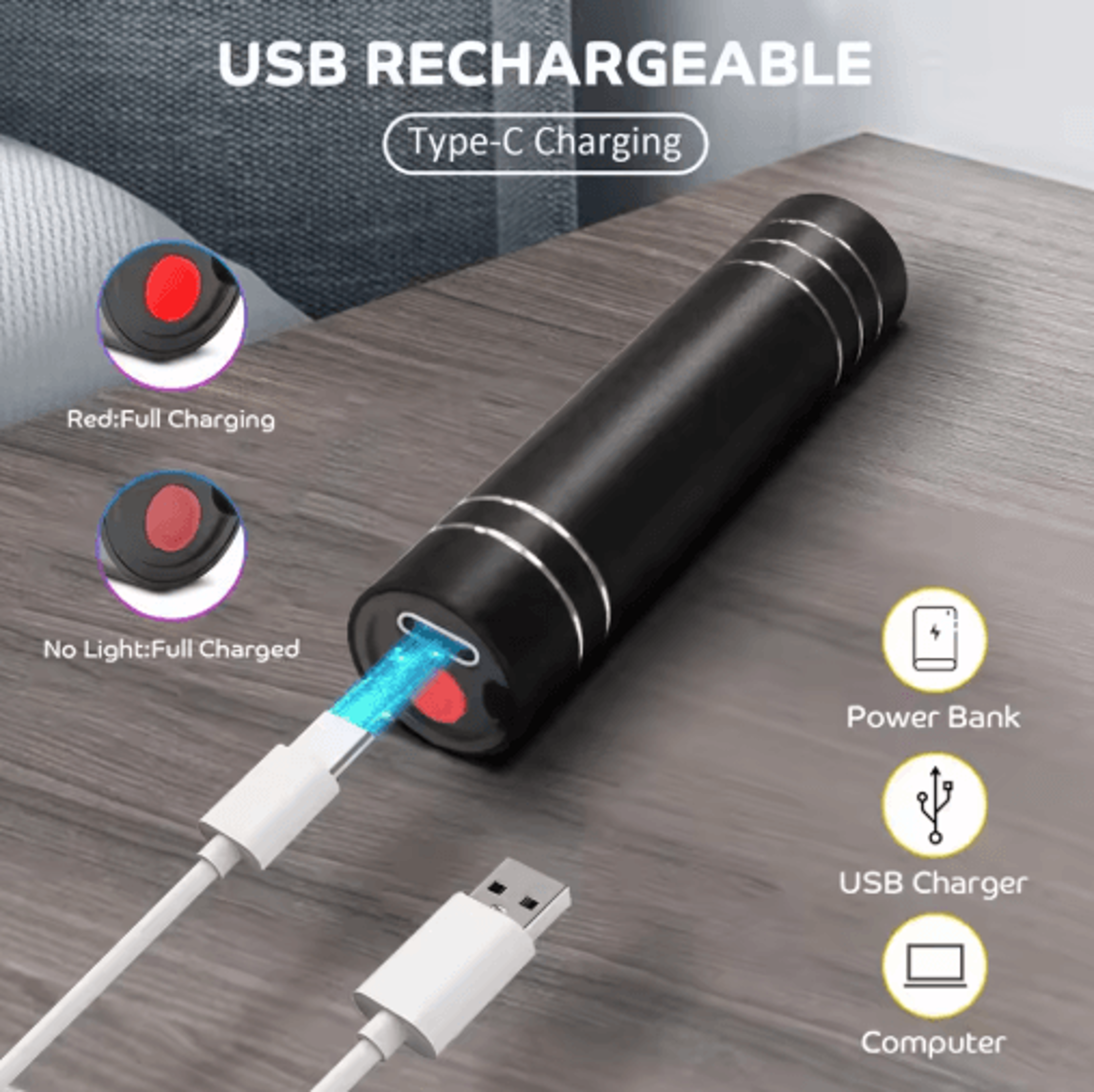 Professional Red  Blue LED Light Therapy Flashlight  Portable Handheld Light Device 3