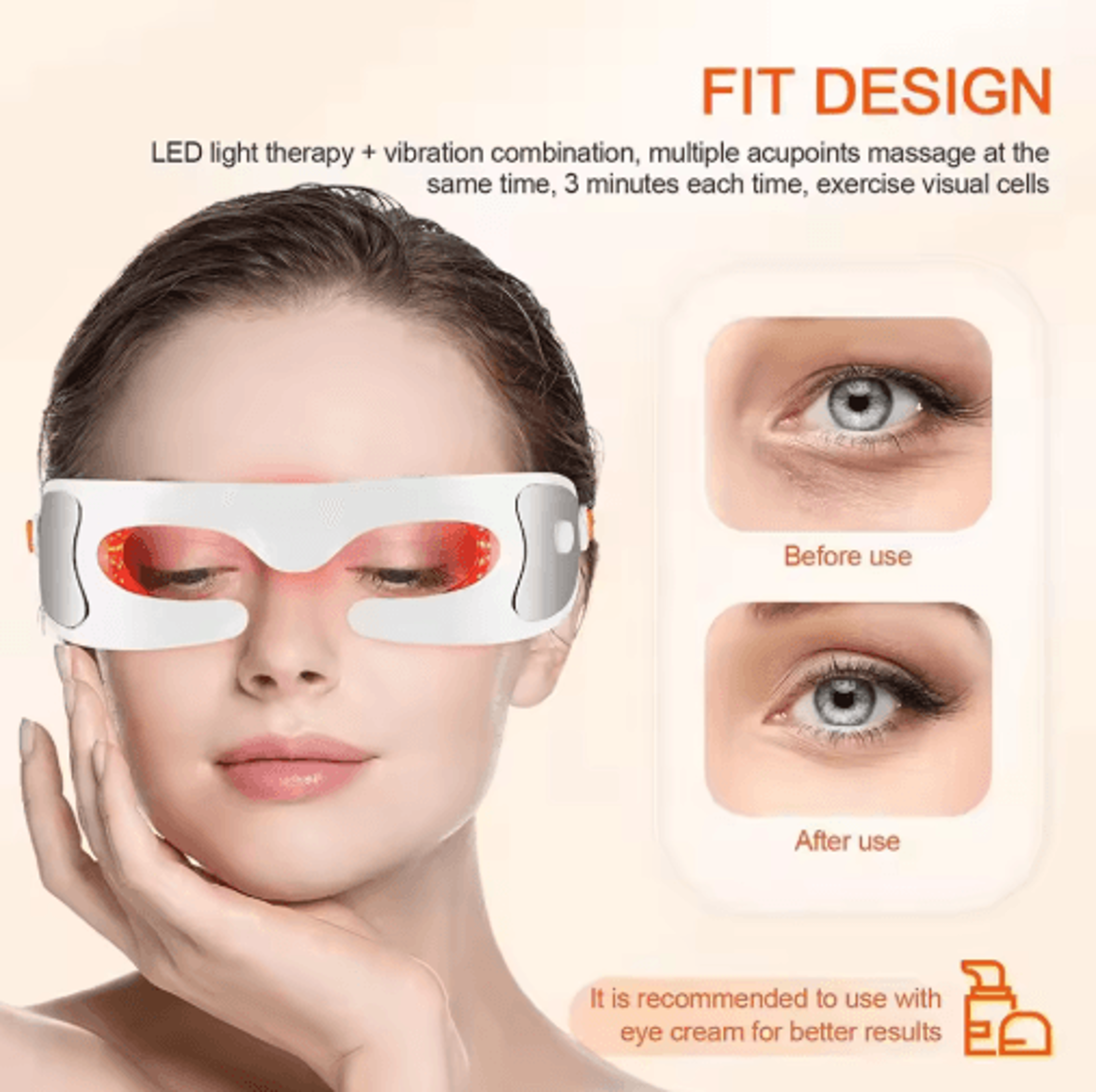 LED Photon Eye Massager  Rechargeable Eye Care Beauty Device For Daily Skincare 4