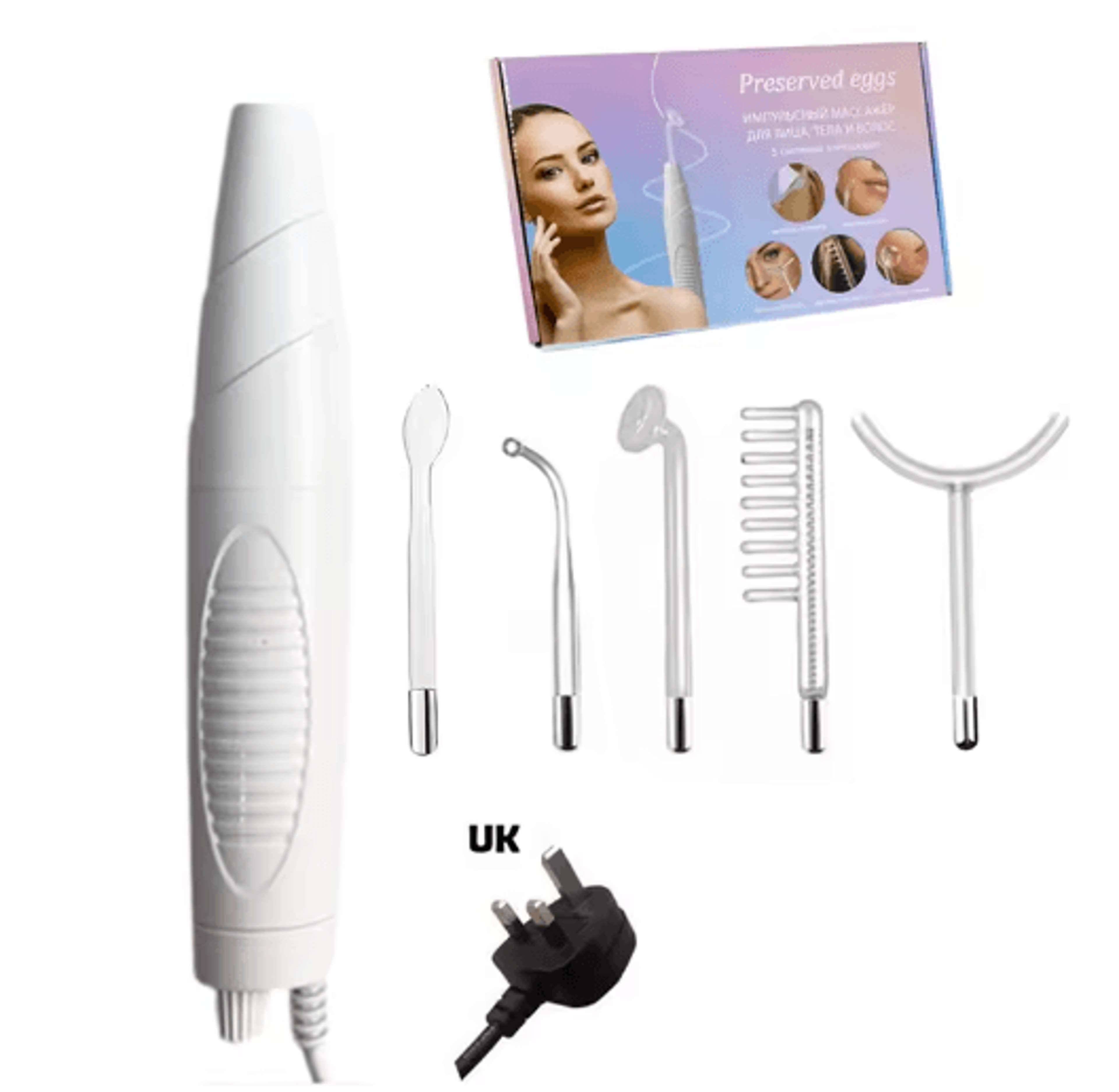 Professional 5in1 High Frequency Facial Wand  Darsonval Beauty Device For Home  Salon Use 1