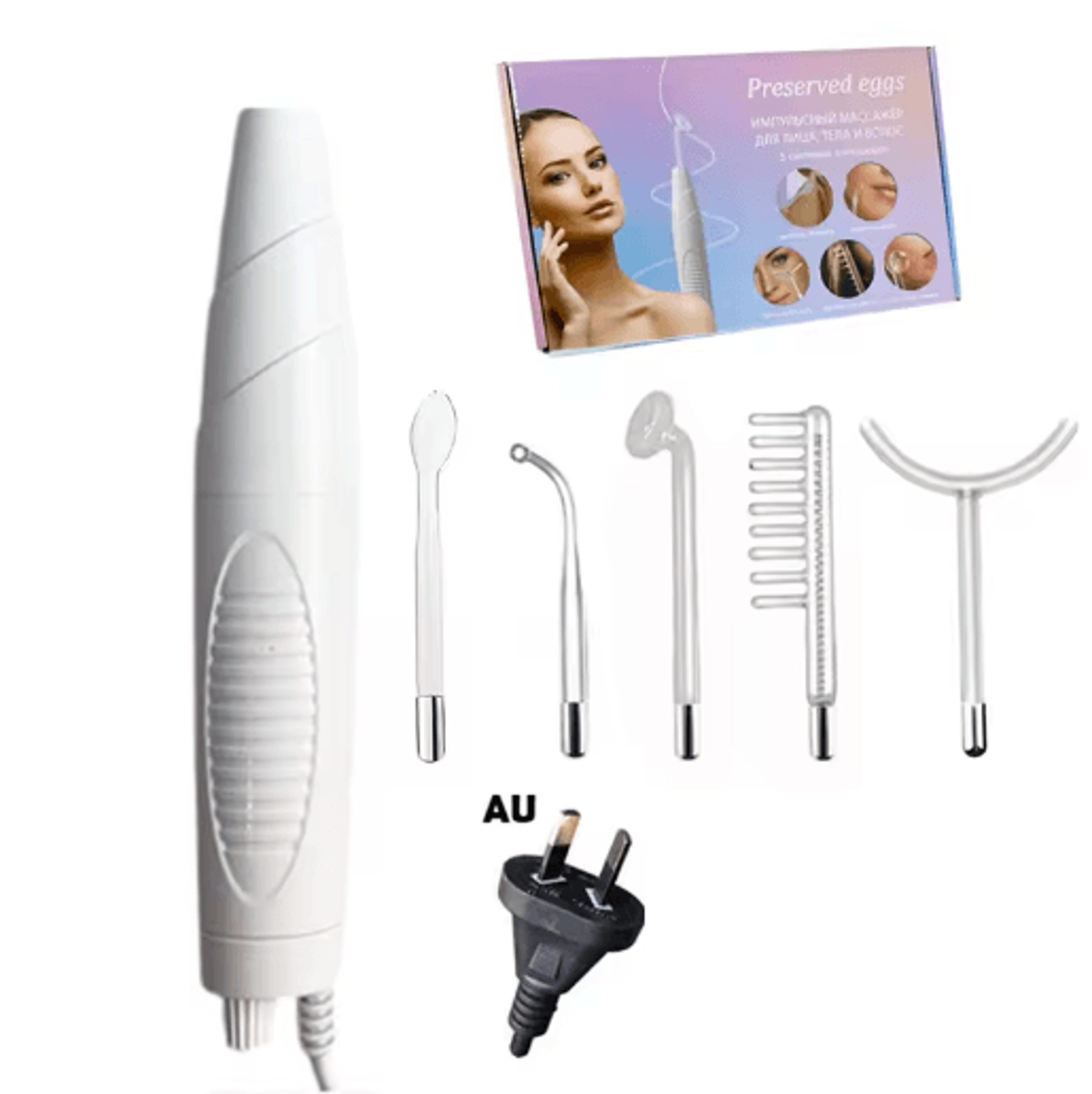 Professional 5in1 High Frequency Facial Wand  Darsonval Beauty Device For Home  Salon Use 3