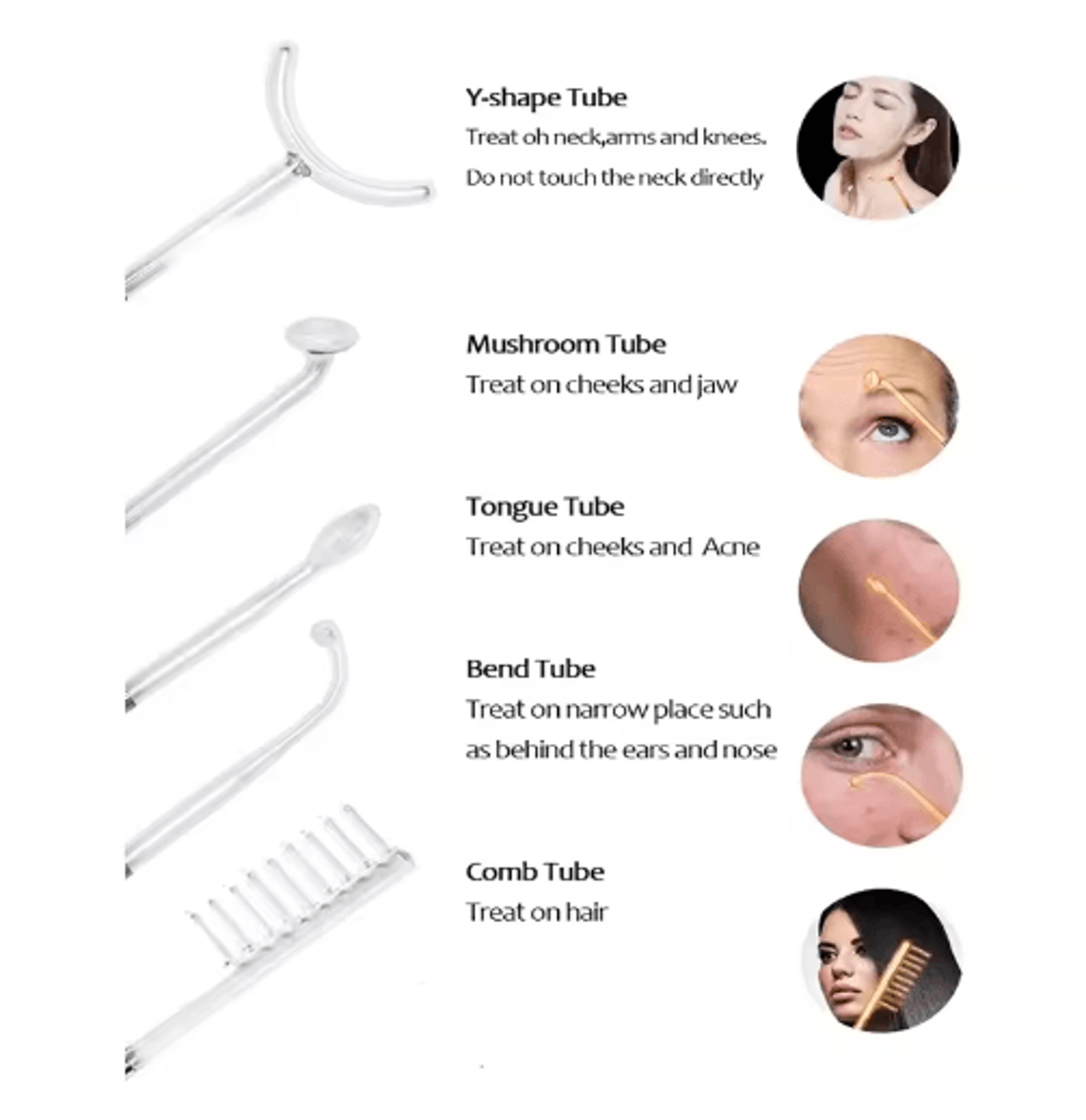 Professional 5in1 High Frequency Facial Wand  Darsonval Beauty Device For Home  Salon Use 7