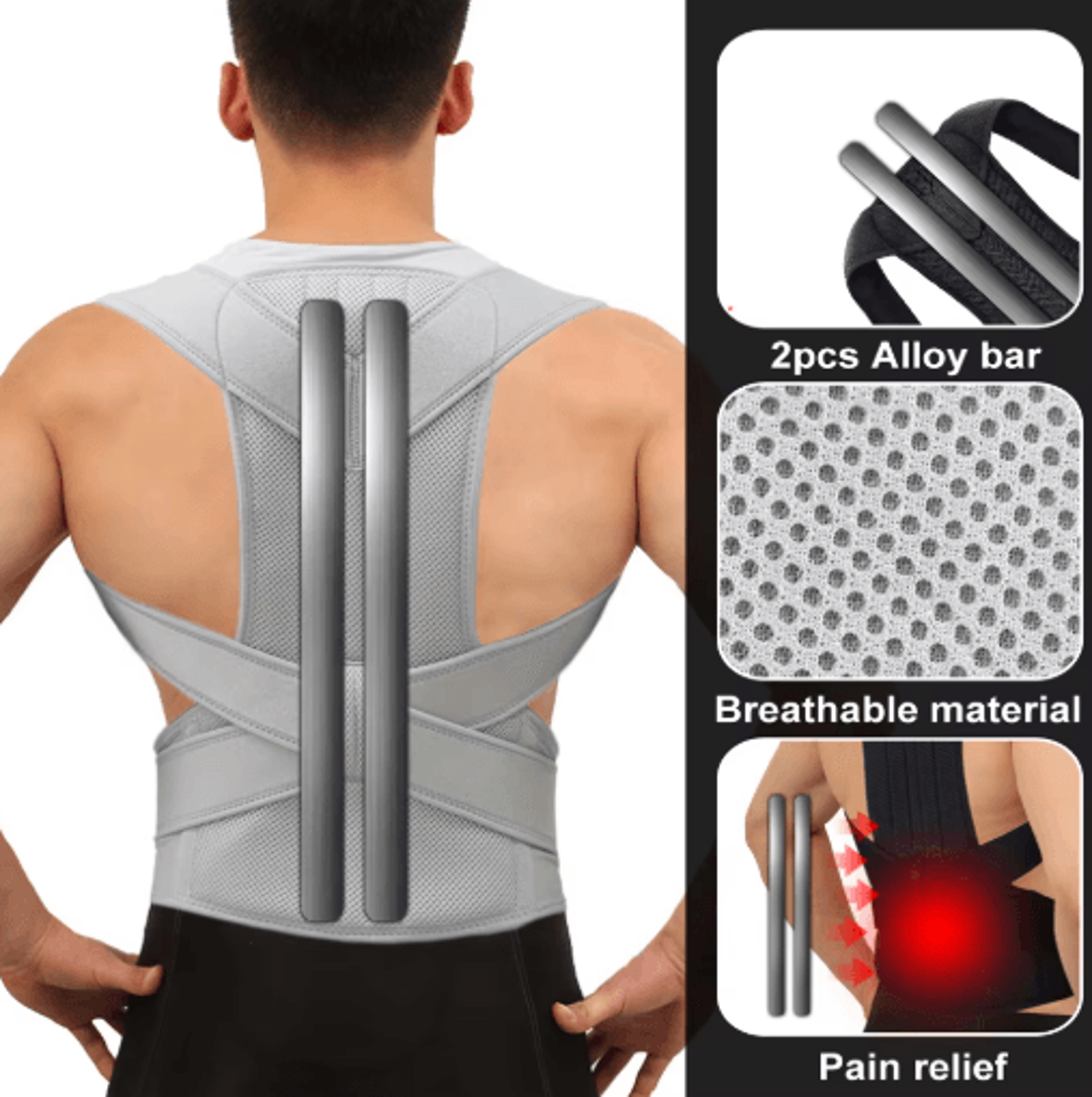 Adjustable Scoliosis Posture Corrector  Back Brace With Lumbar Support 5
