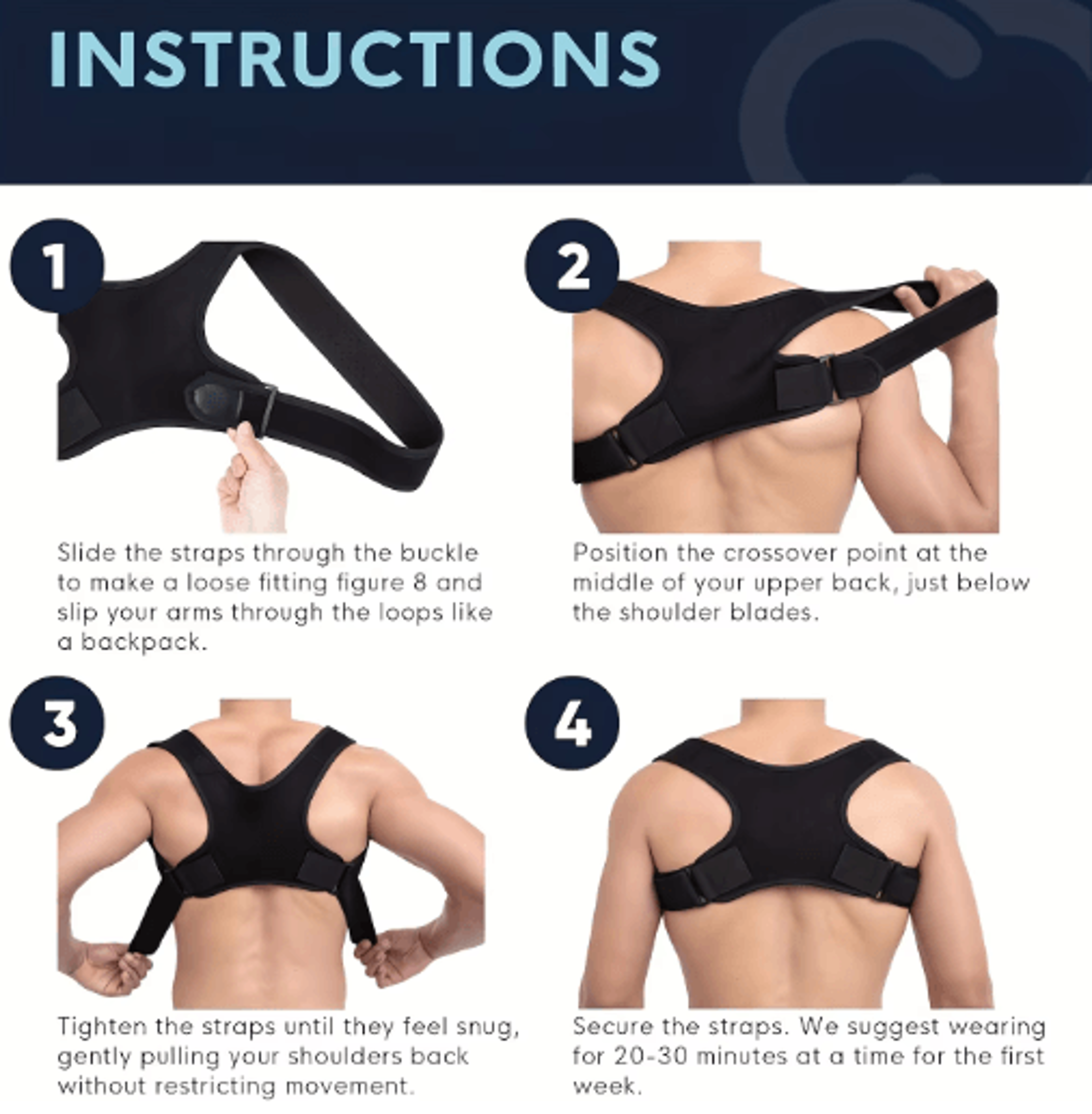 Adjustable Posture Corrector Back Support Belt  Breathable Ergonomic Brace 4