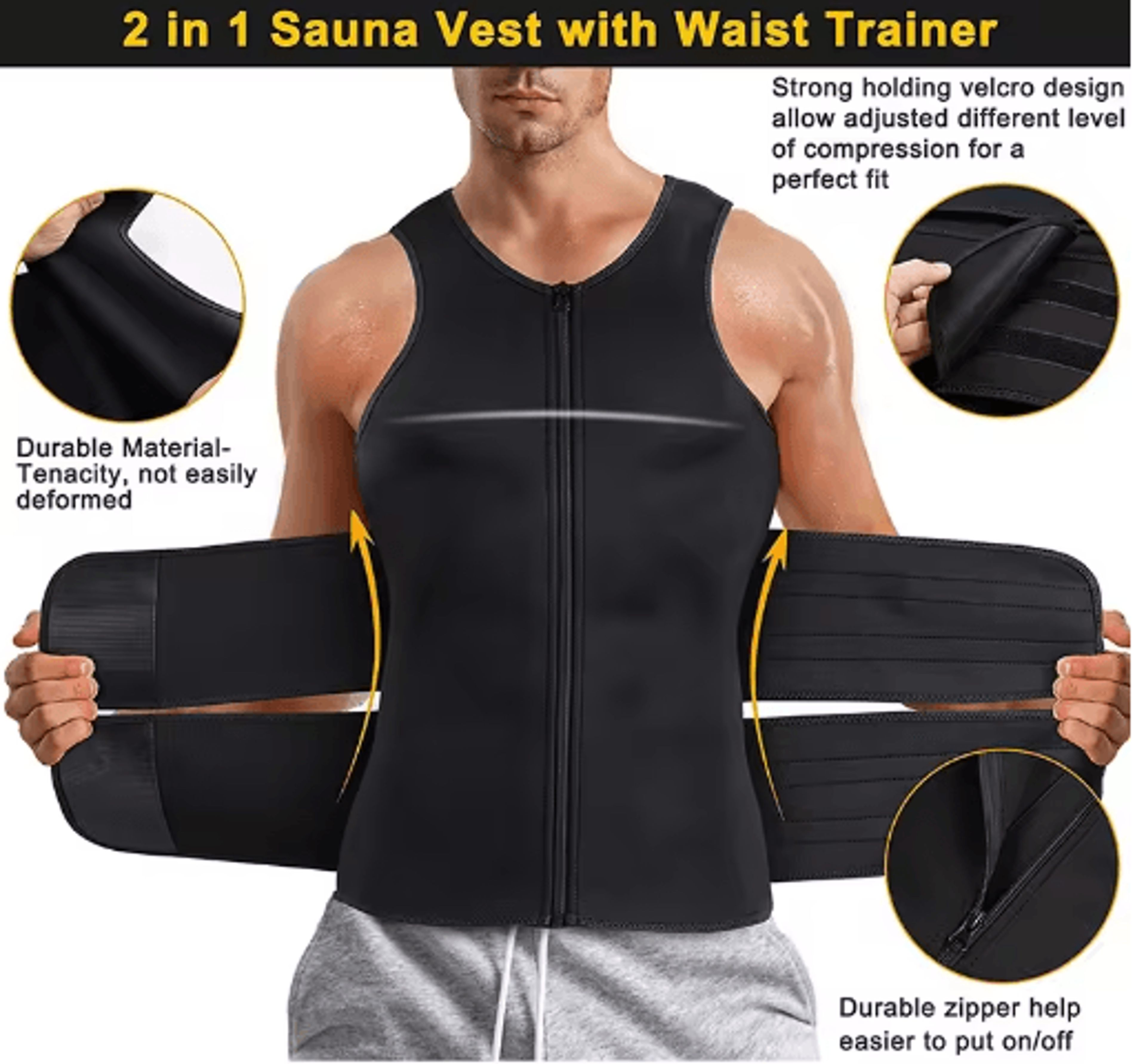 Mens Back Waist Posture Corrector  Adjustable Lumbar  Shoulder Support Belt Vest 5