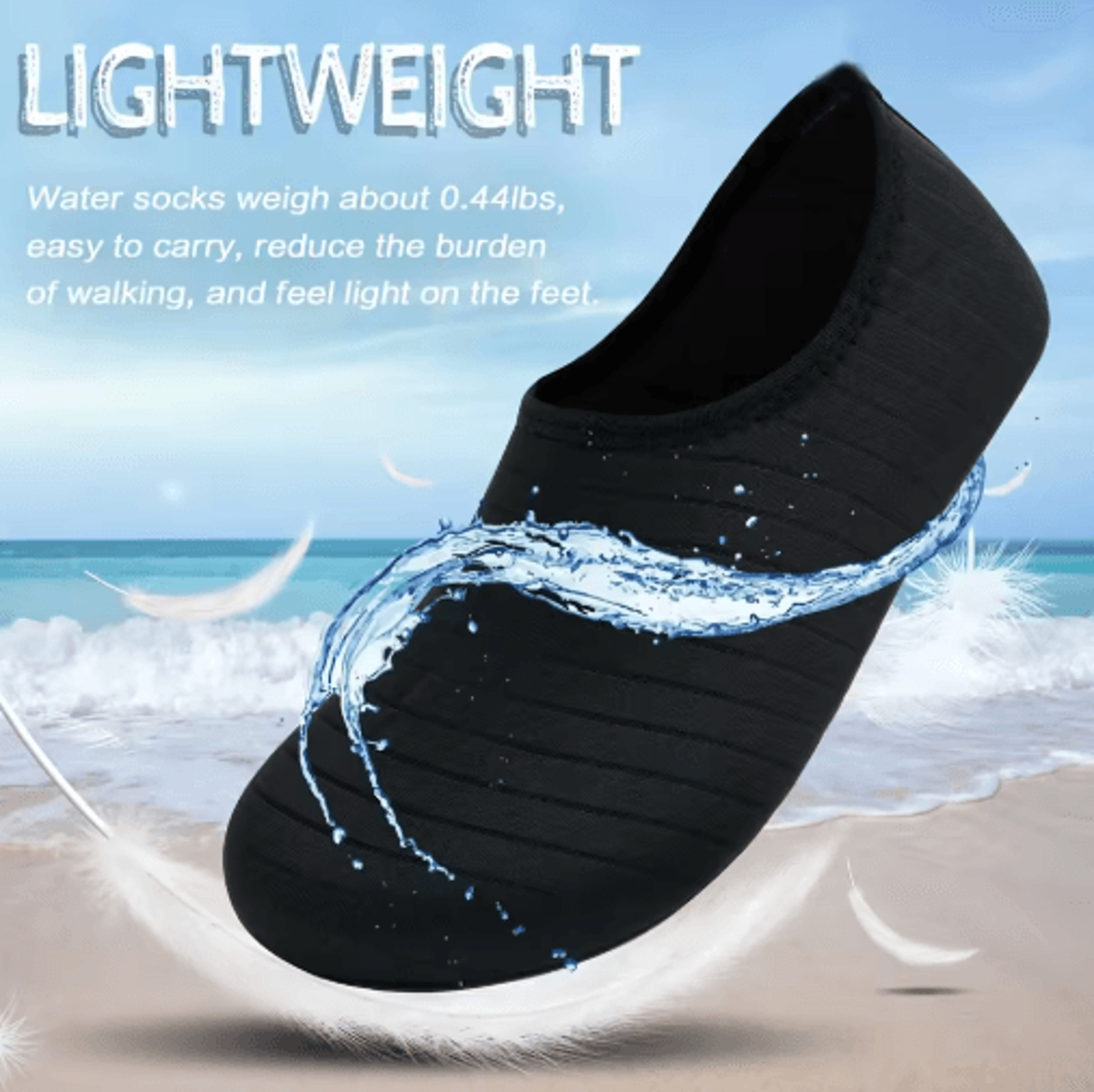 1 Pair Barefoot Water Shoes  QuickDry NonSlip Beach  Swim Shoes For Men And Women 10