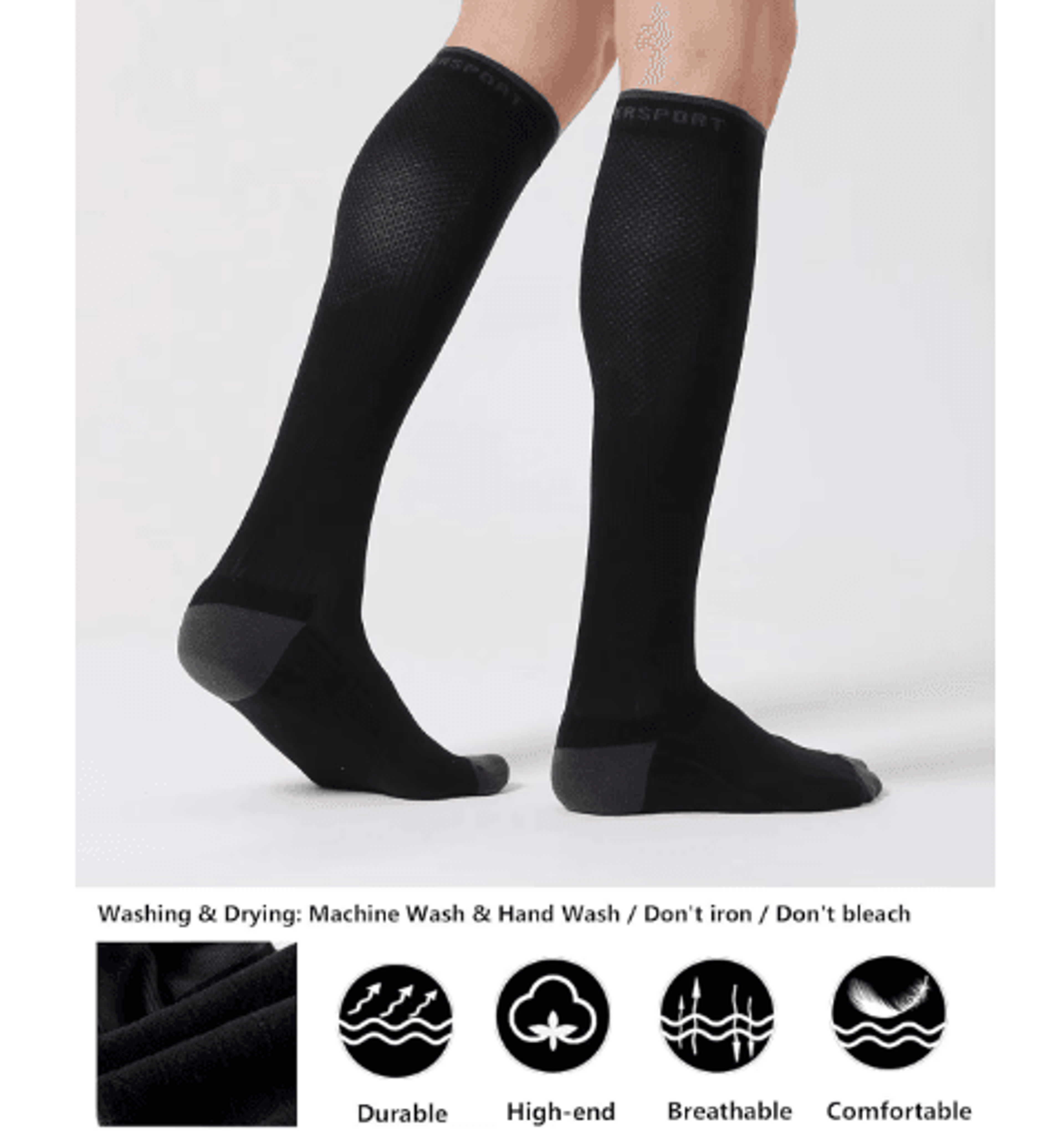 1 Pair 2030 MmHg Compression Socks  Graduated Running  Performance Support For Men And Women 6