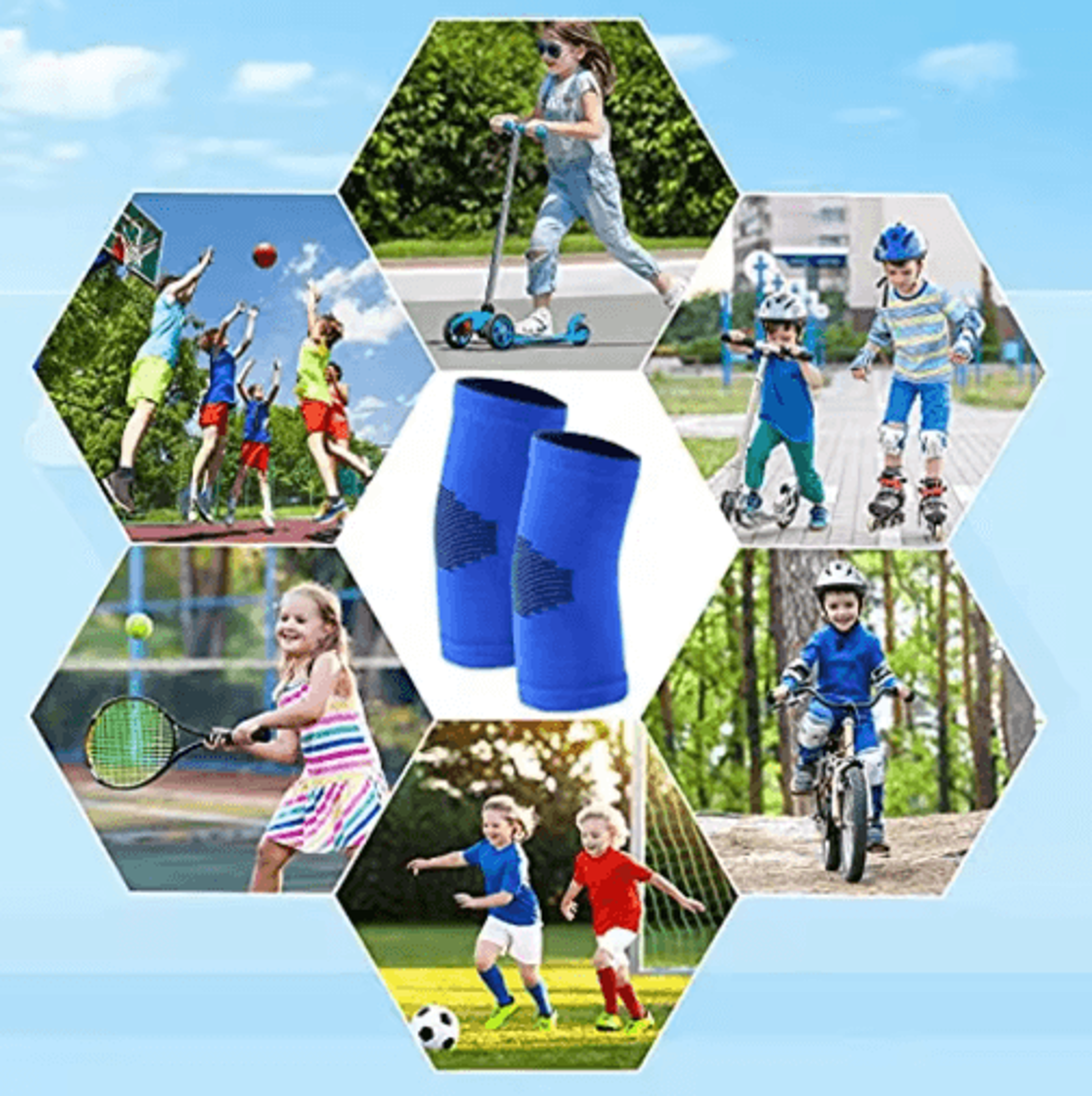 1 Pair Kids Knit Elbow Brace  Compression Arm Support Sleeves For Volleyball Tennis  Sports 13