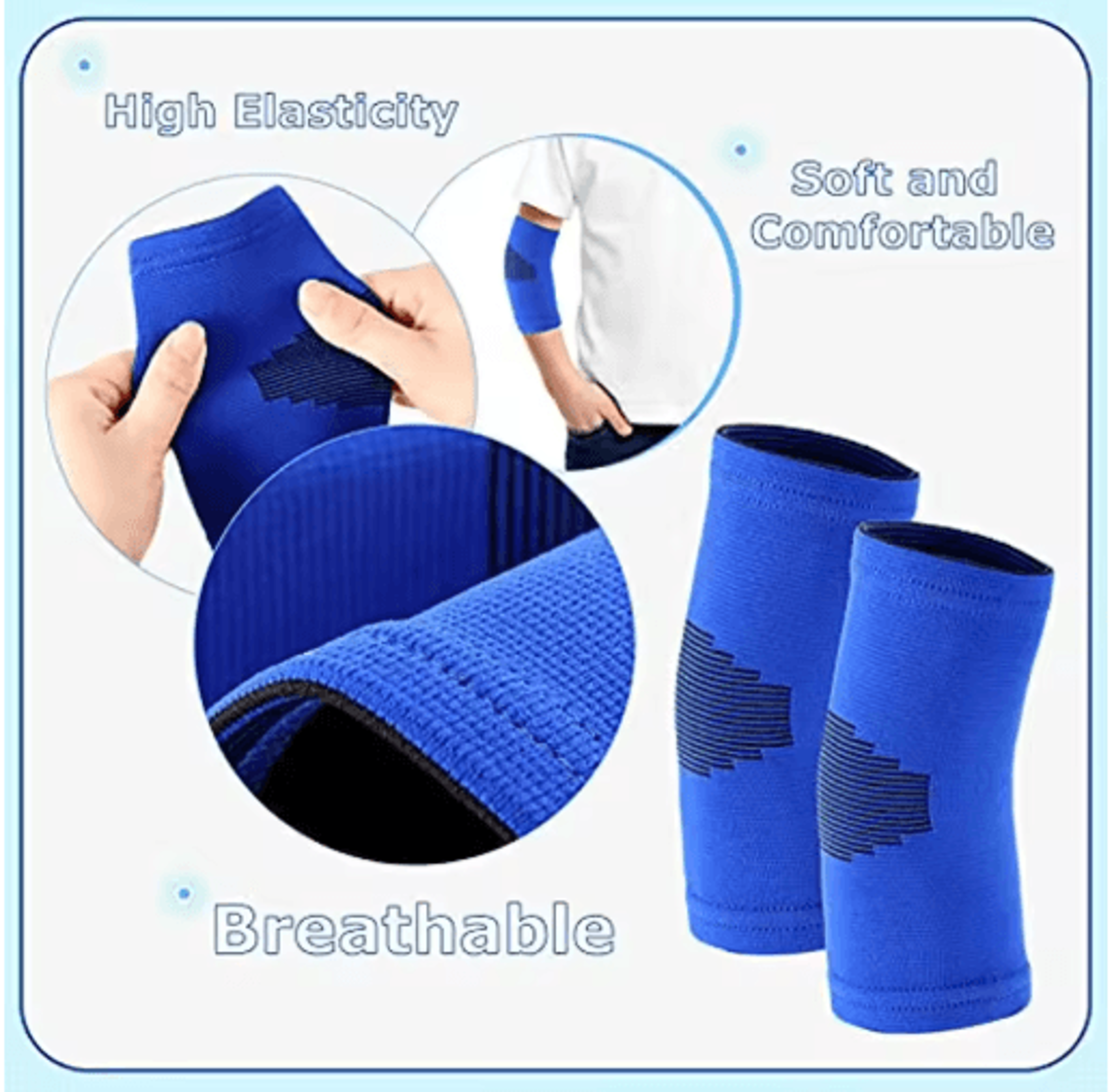1 Pair Kids Knit Elbow Brace  Compression Arm Support Sleeves For Volleyball Tennis  Sports 15