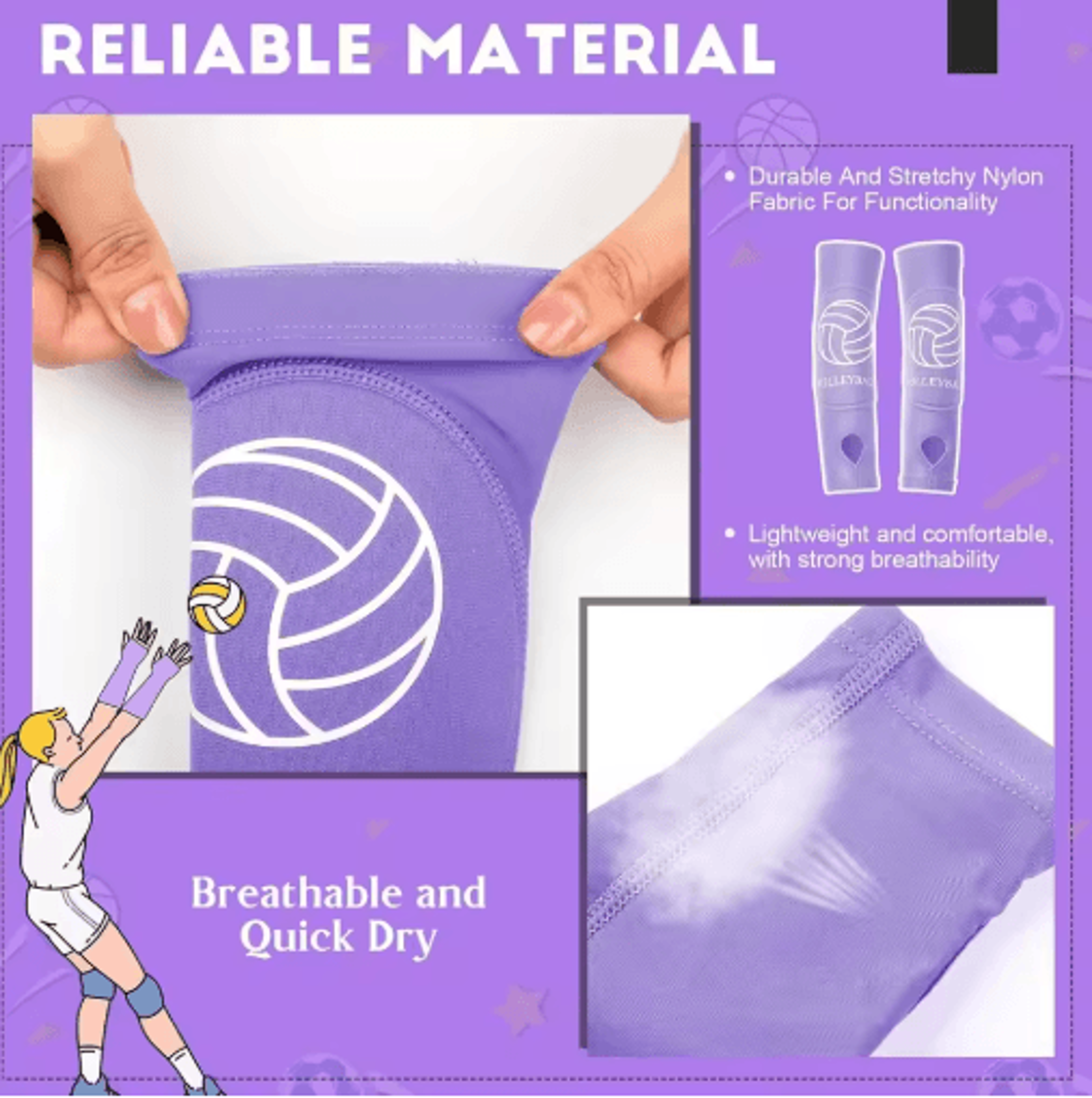 2Piece Volleyball Arm Sleeves  Padded Forearm Sleeves For Boys Girls Teens  Youth 8