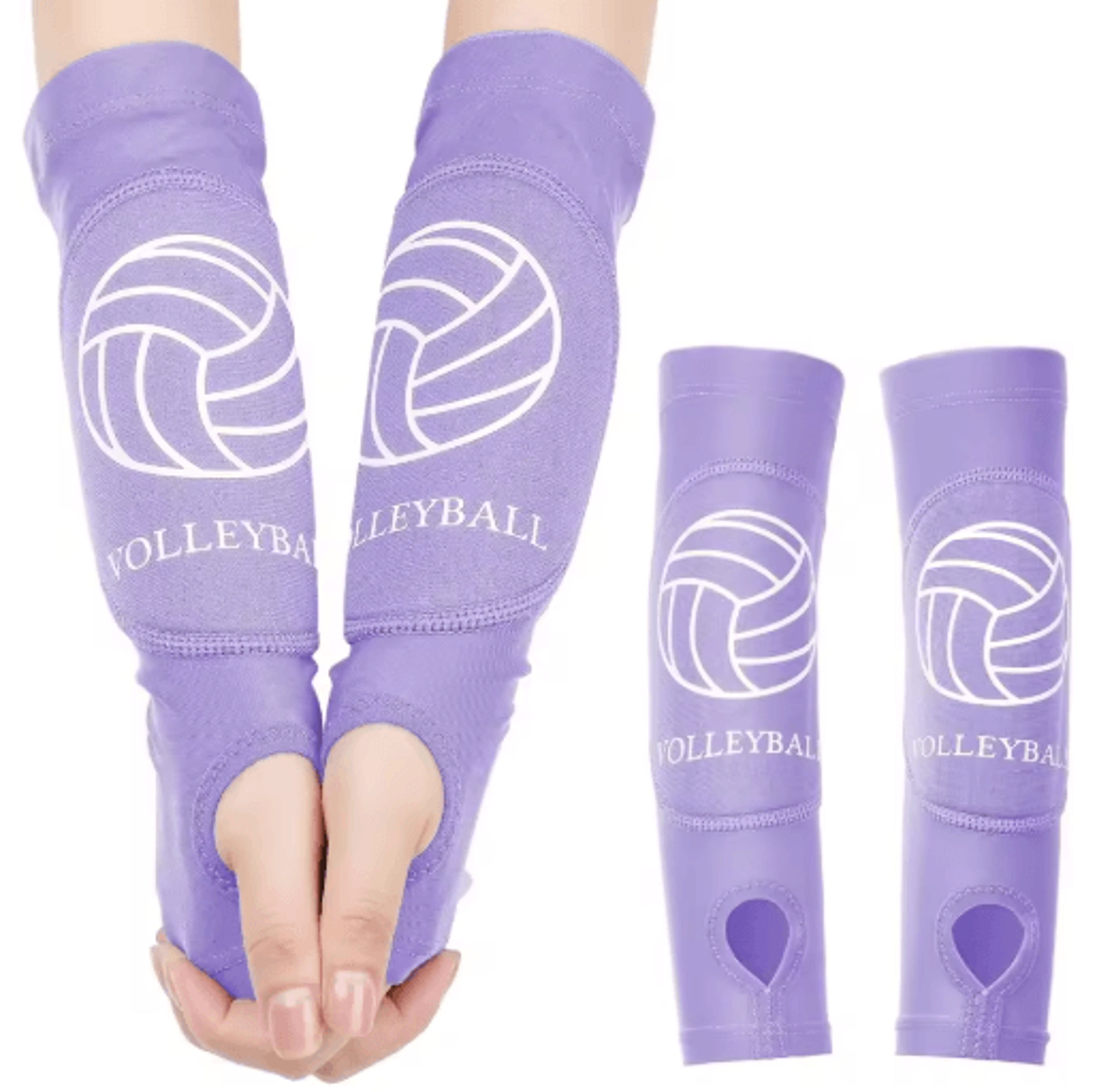 1 Pair Volleyball Arm Sleeves  Padded Forearm Sleeves With Thumbholes For Youth  Girls 1