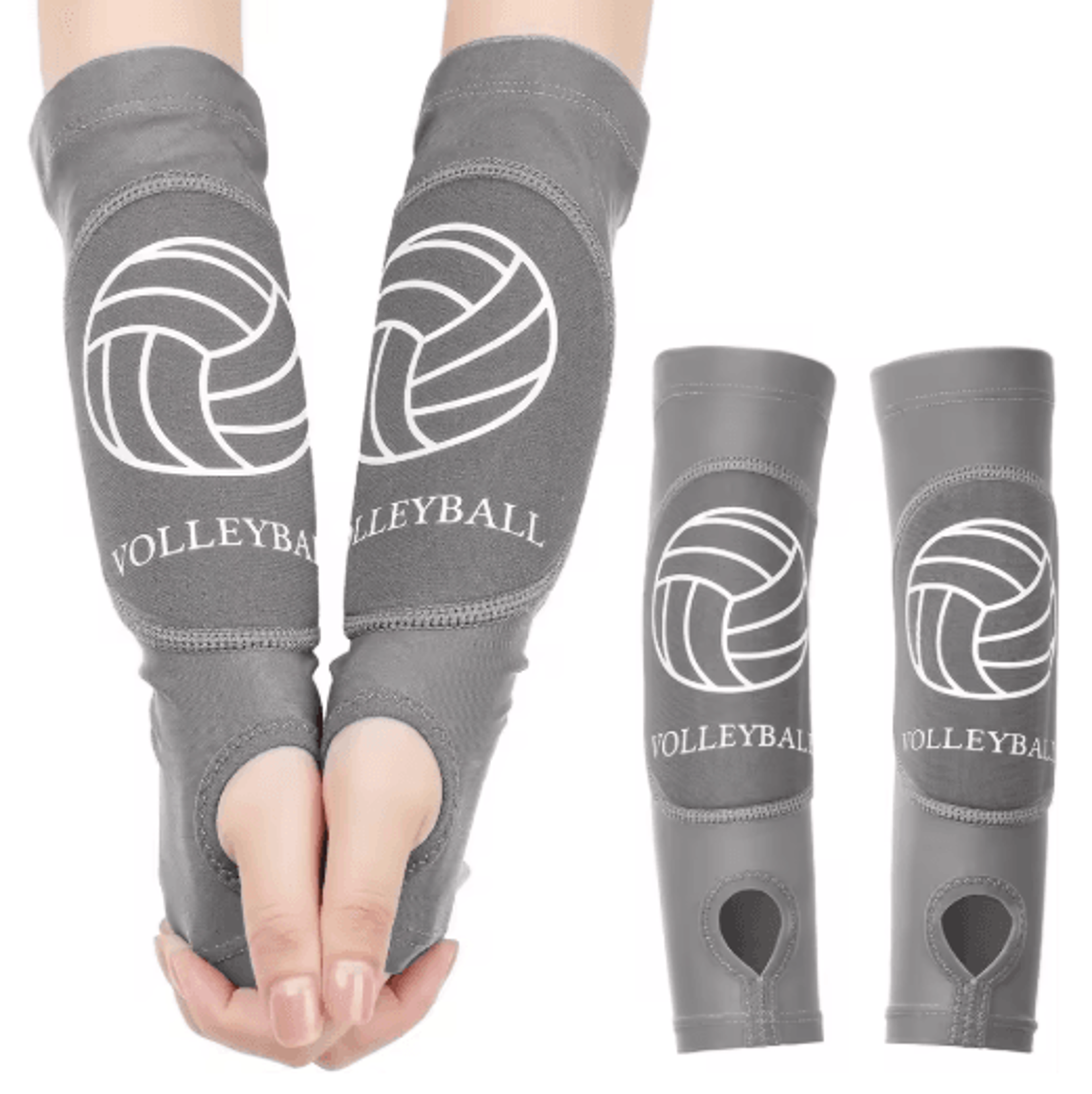 1 Pair Volleyball Arm Sleeves  Padded Forearm Sleeves With Thumbholes For Youth  Girls 3