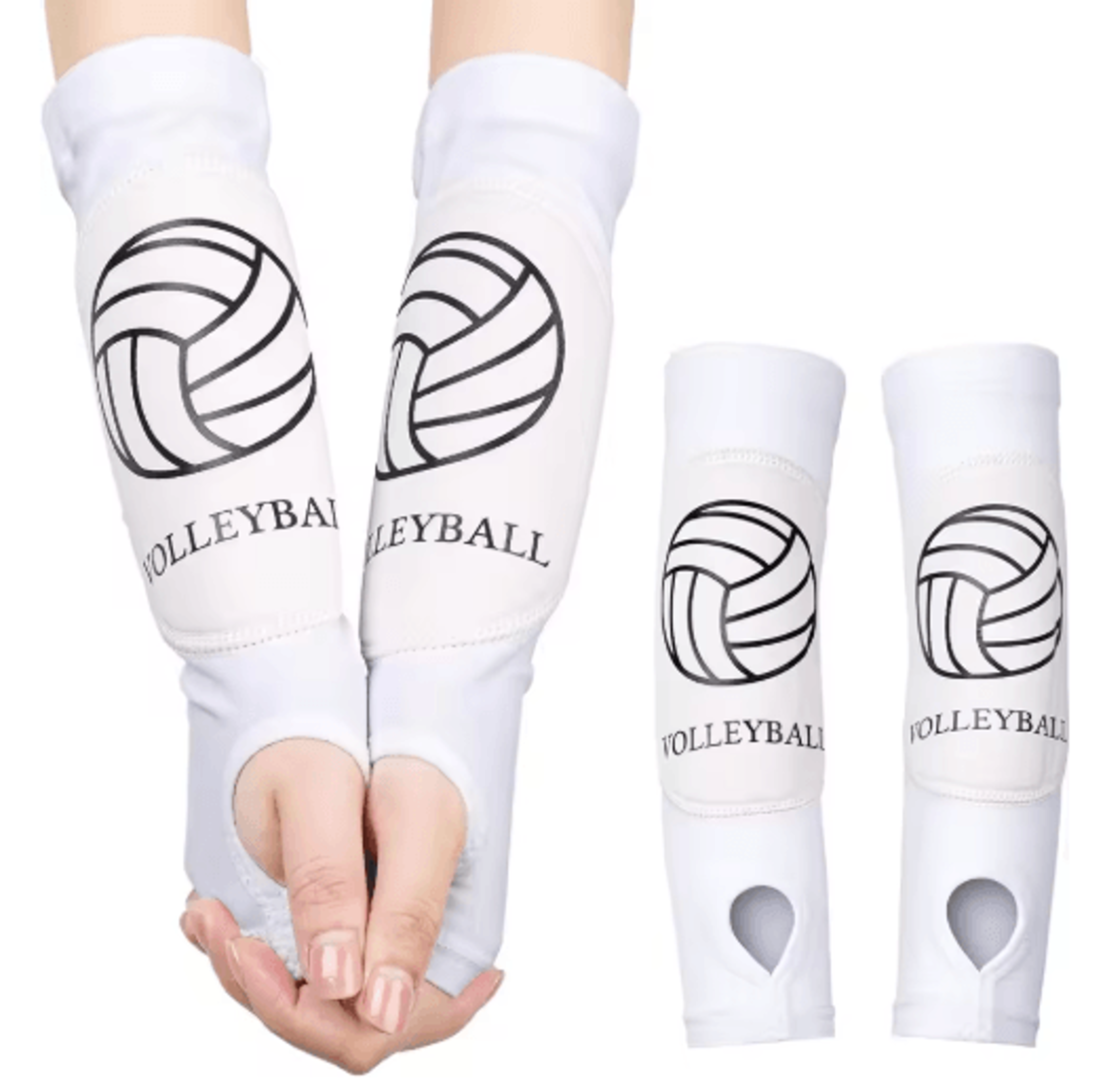 1 Pair Volleyball Arm Sleeves  Padded Forearm Sleeves With Thumbholes For Youth  Girls 5