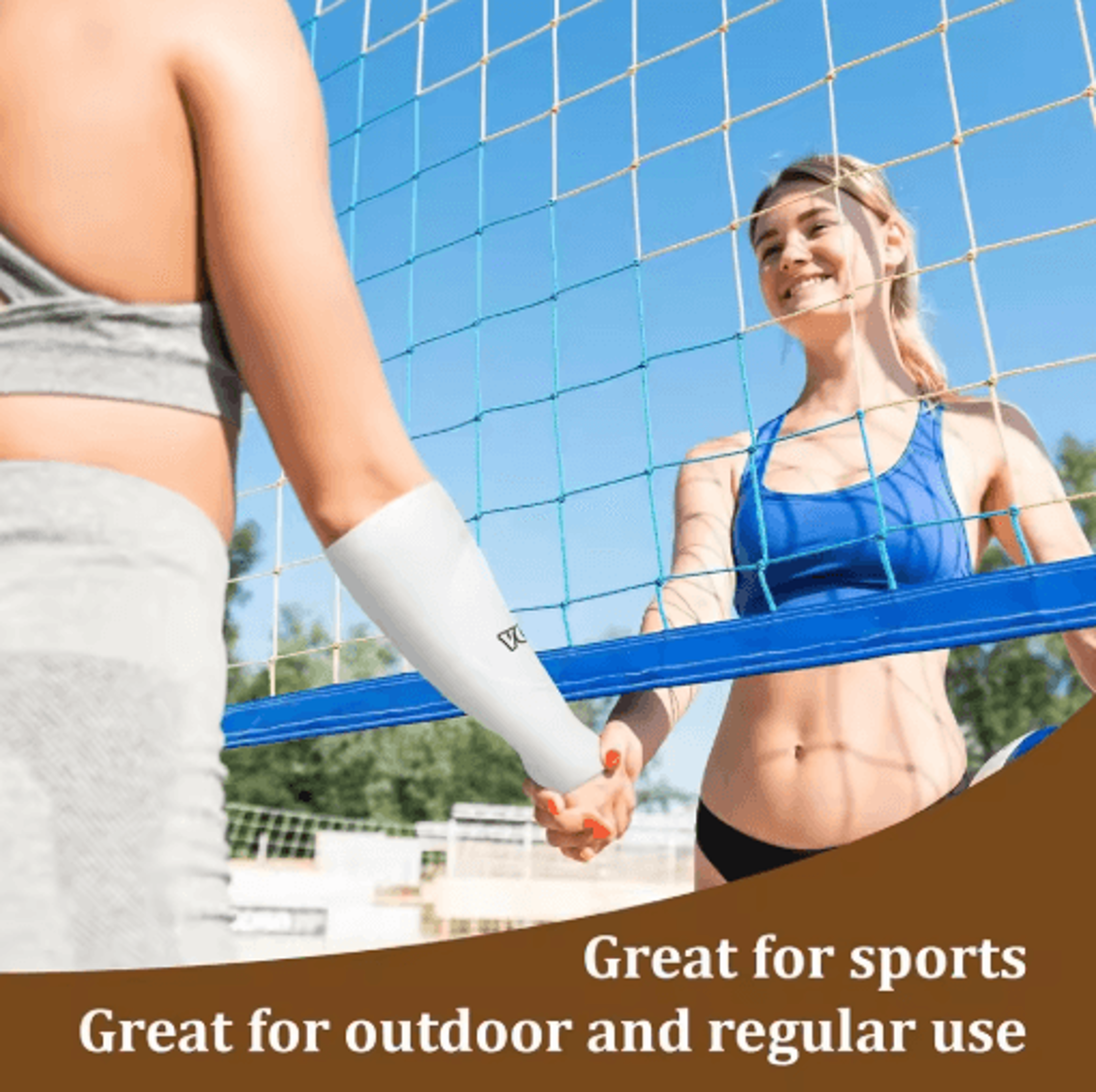 1 Pair Volleyball Arm Sleeves  Padded Forearm Sleeves With Thumbholes For Youth  Girls 7