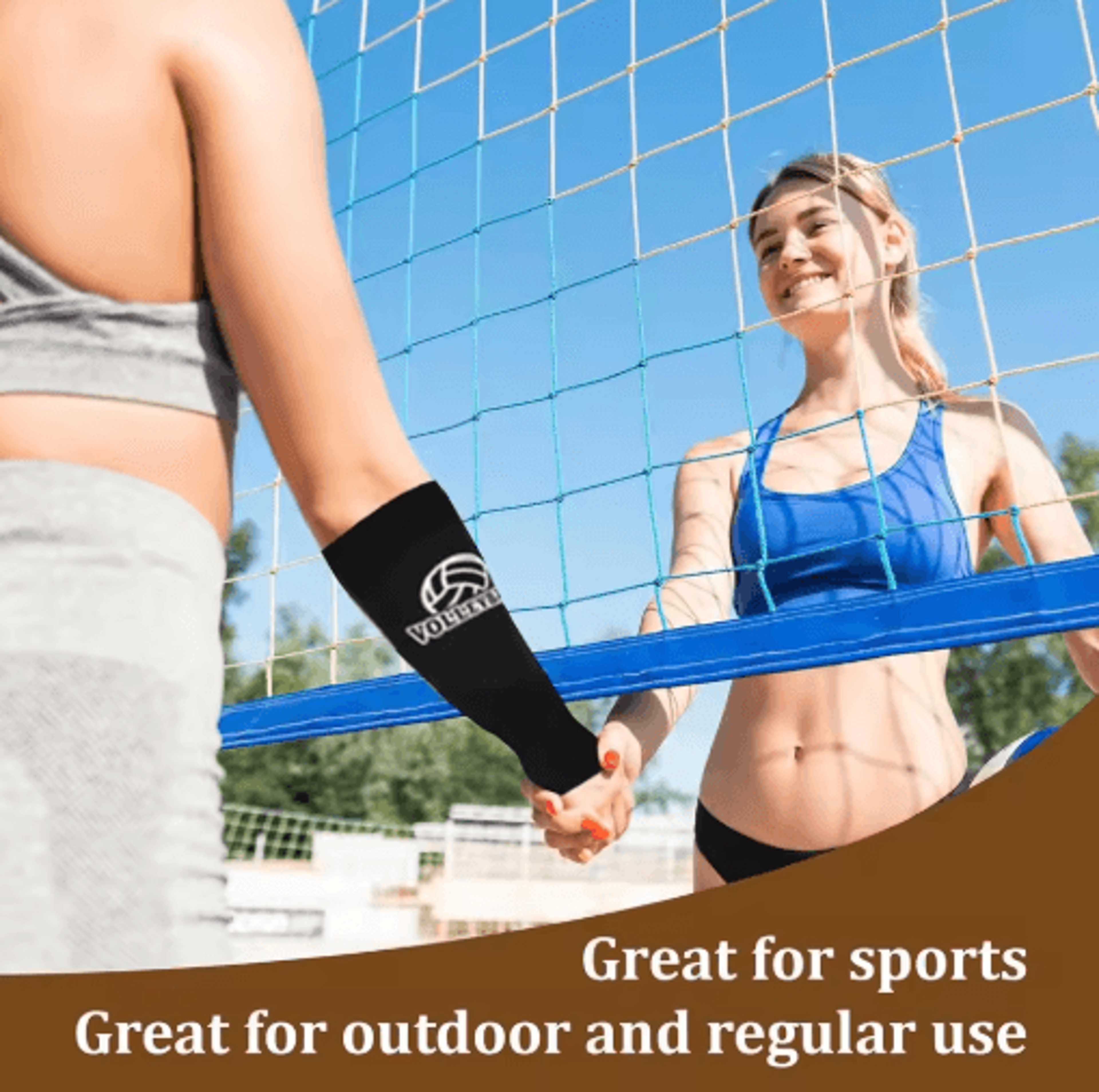 1 Pair Volleyball Arm Sleeves  Padded Forearm Sleeves With Thumbholes For Youth  Girls 8