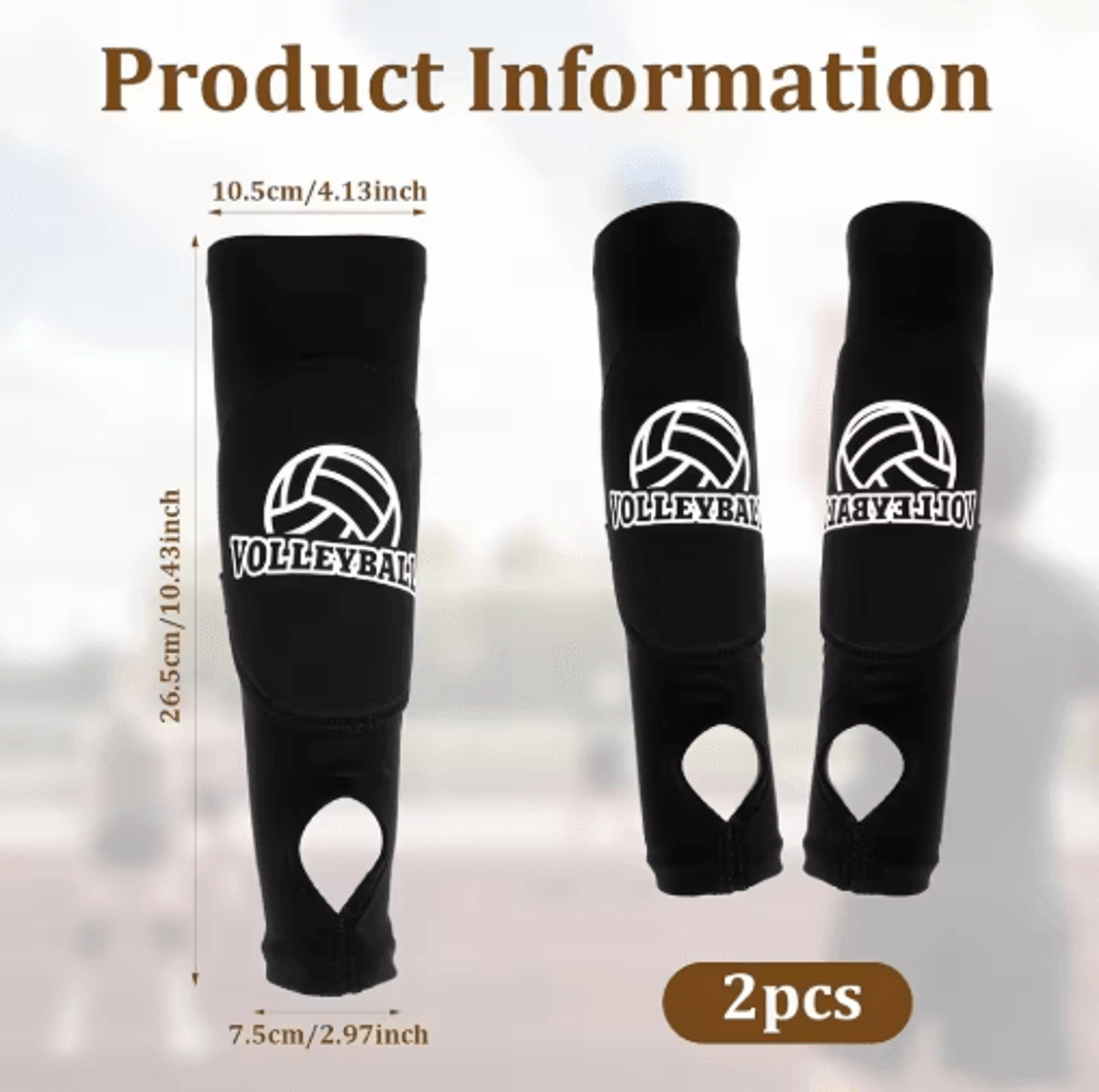 1 Pair Volleyball Arm Sleeves  Padded Forearm Sleeves With Thumbholes For Youth  Girls 11