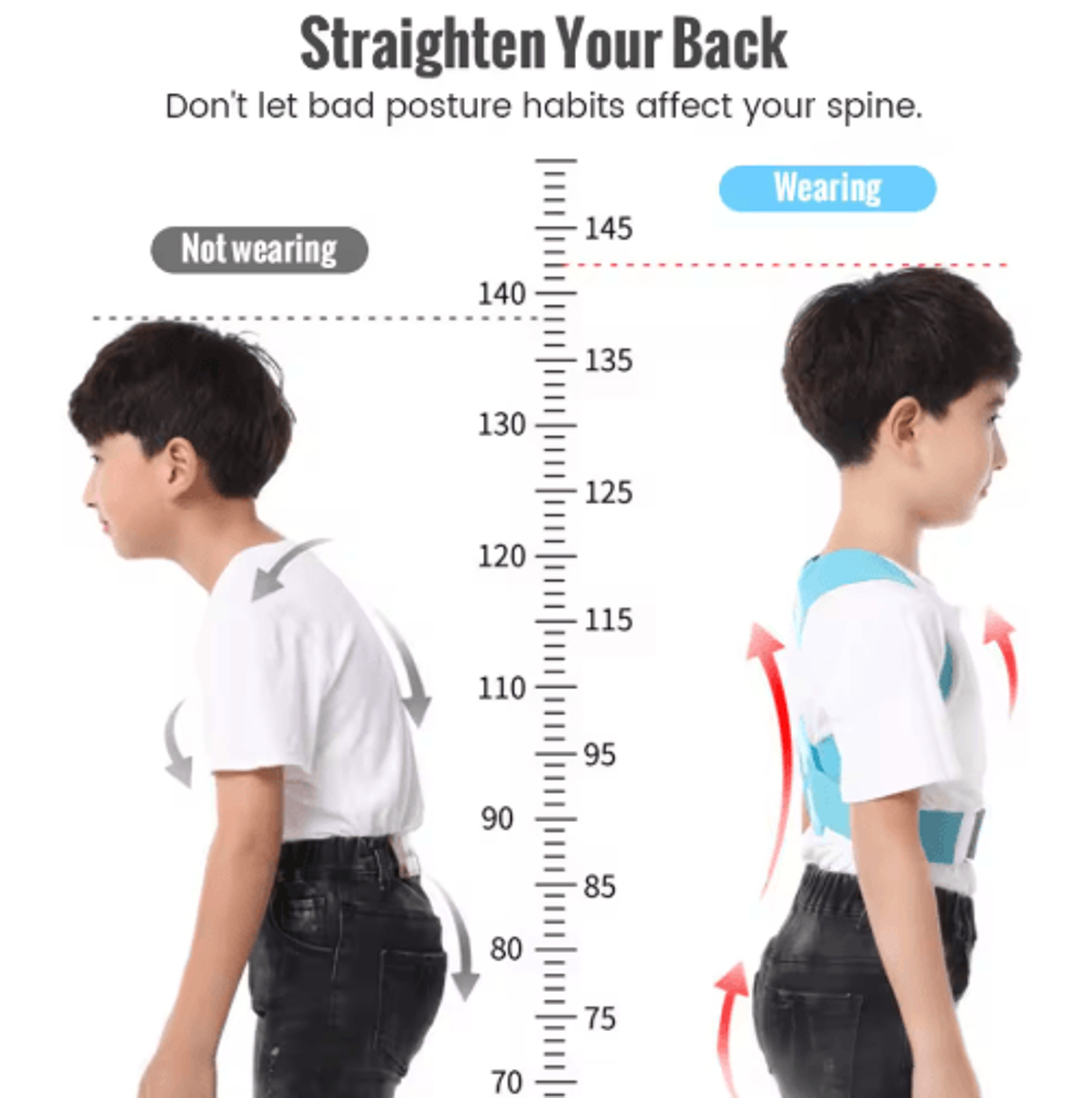 Childrens Adjustable Posture Corrector  Comfortable Back  Shoulder Support Belt For Boys  Girls 7