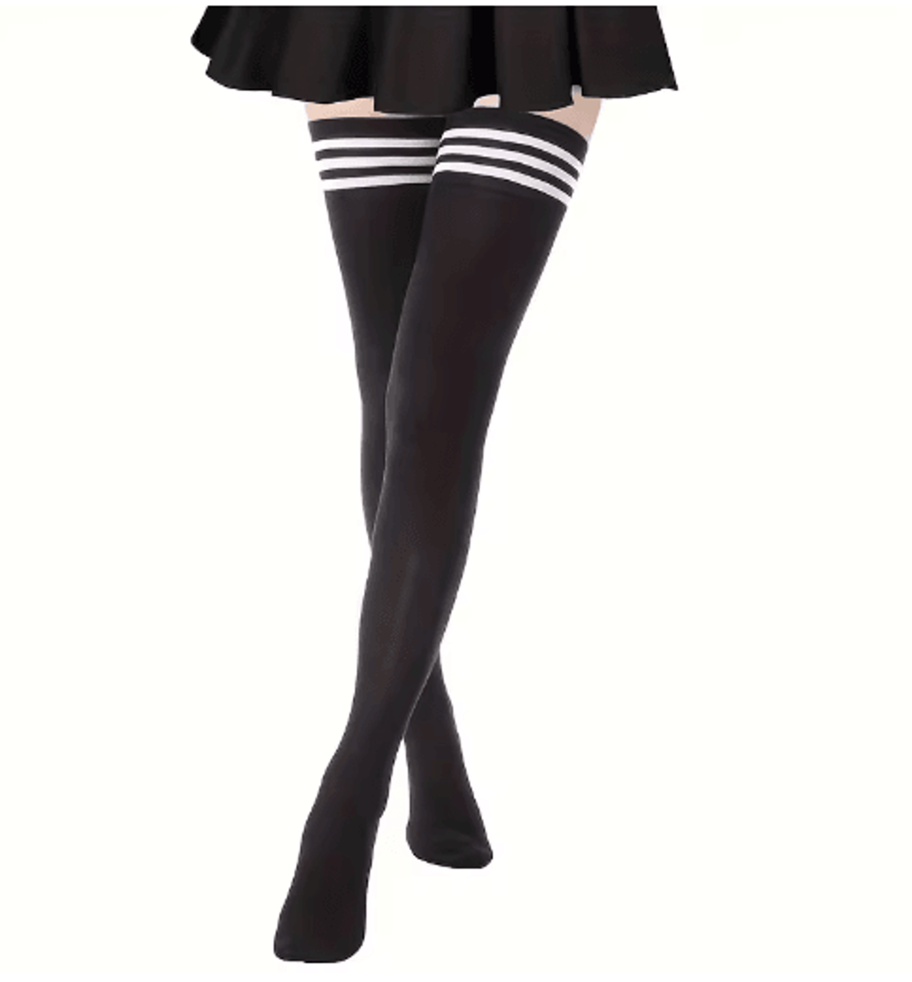 Womens Thigh High Socks  ThreeStripe OvertheKnee Long Tube Socks For Autumn  Winter 1