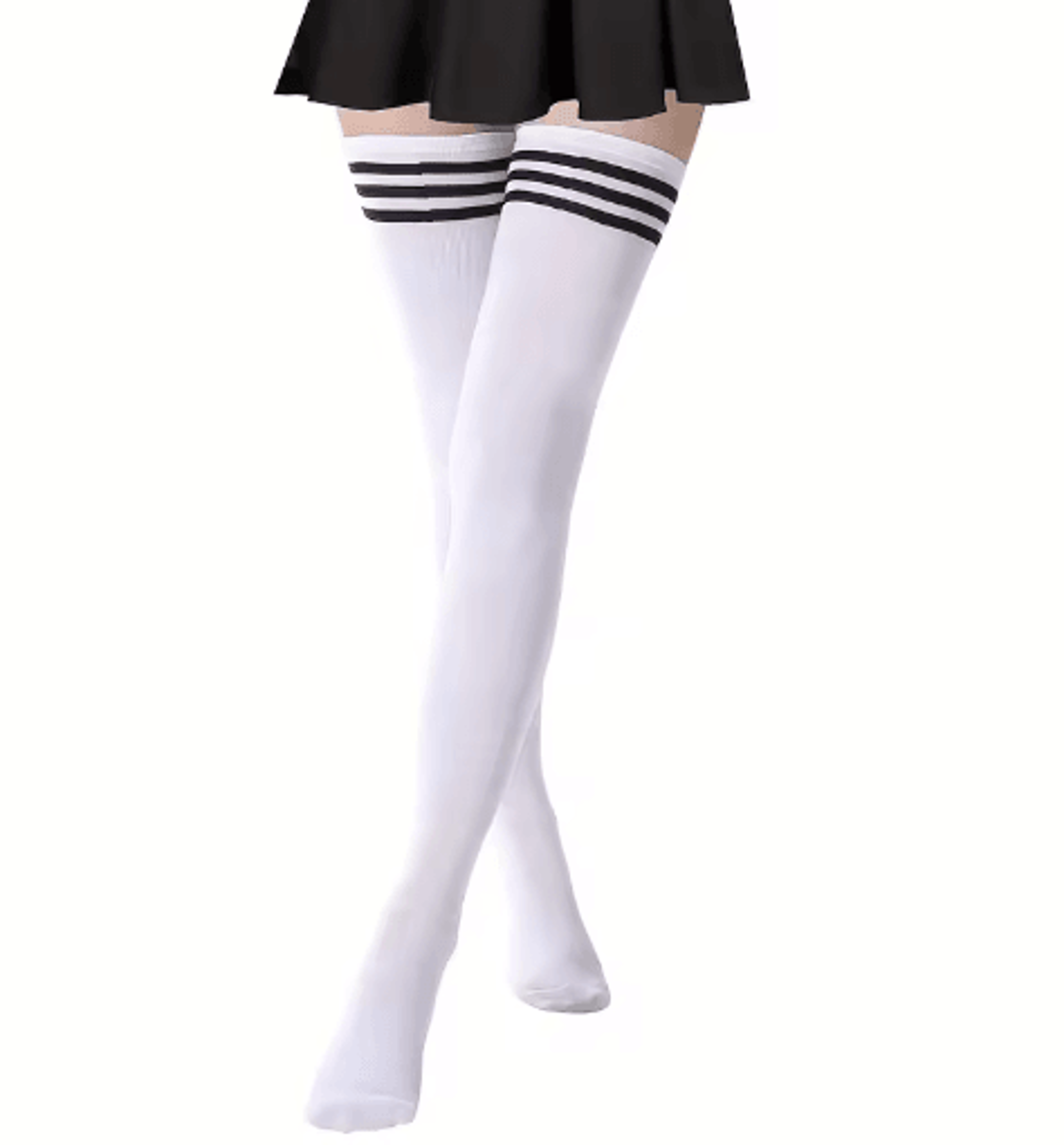 Womens Thigh High Socks  ThreeStripe OvertheKnee Long Tube Socks For Autumn  Winter 2