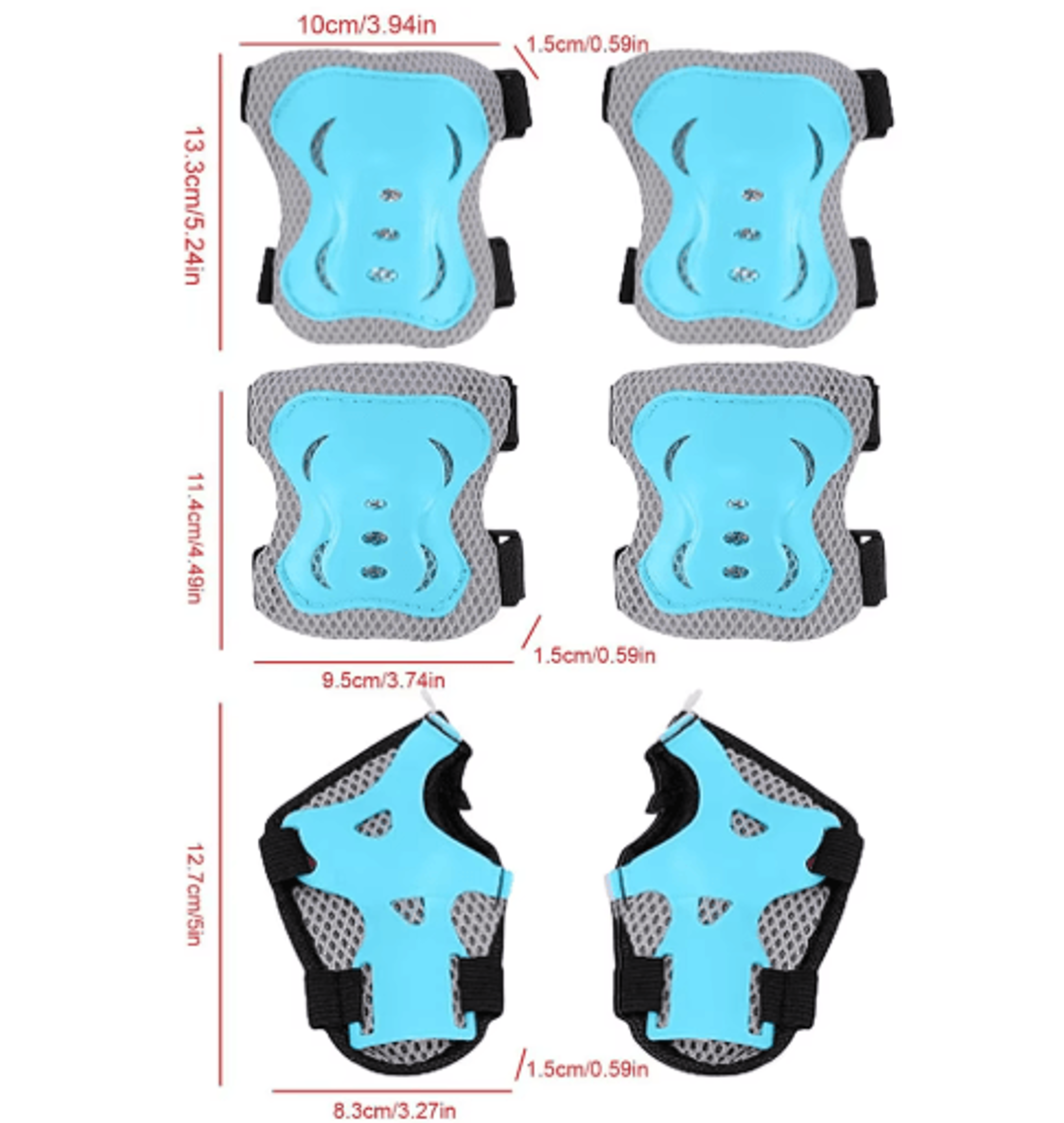 6in1 Kids Protective Gear Set  Knee Pads Elbow Pads  Wrist Guards For Ages 310 13