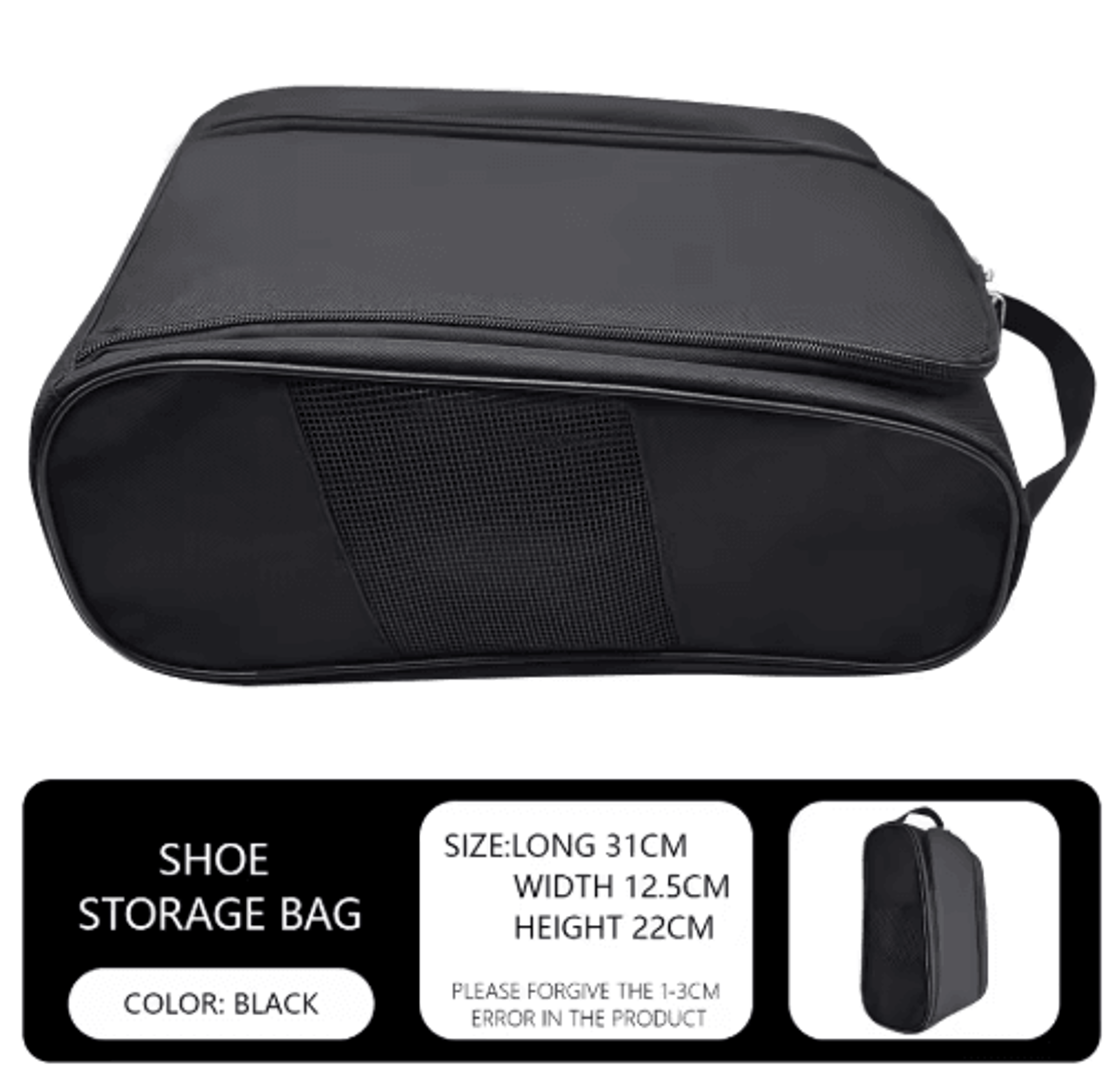 Breathable Golf Shoe Bag  Portable Sports Shoe Storage Bag With Carry Handle 2