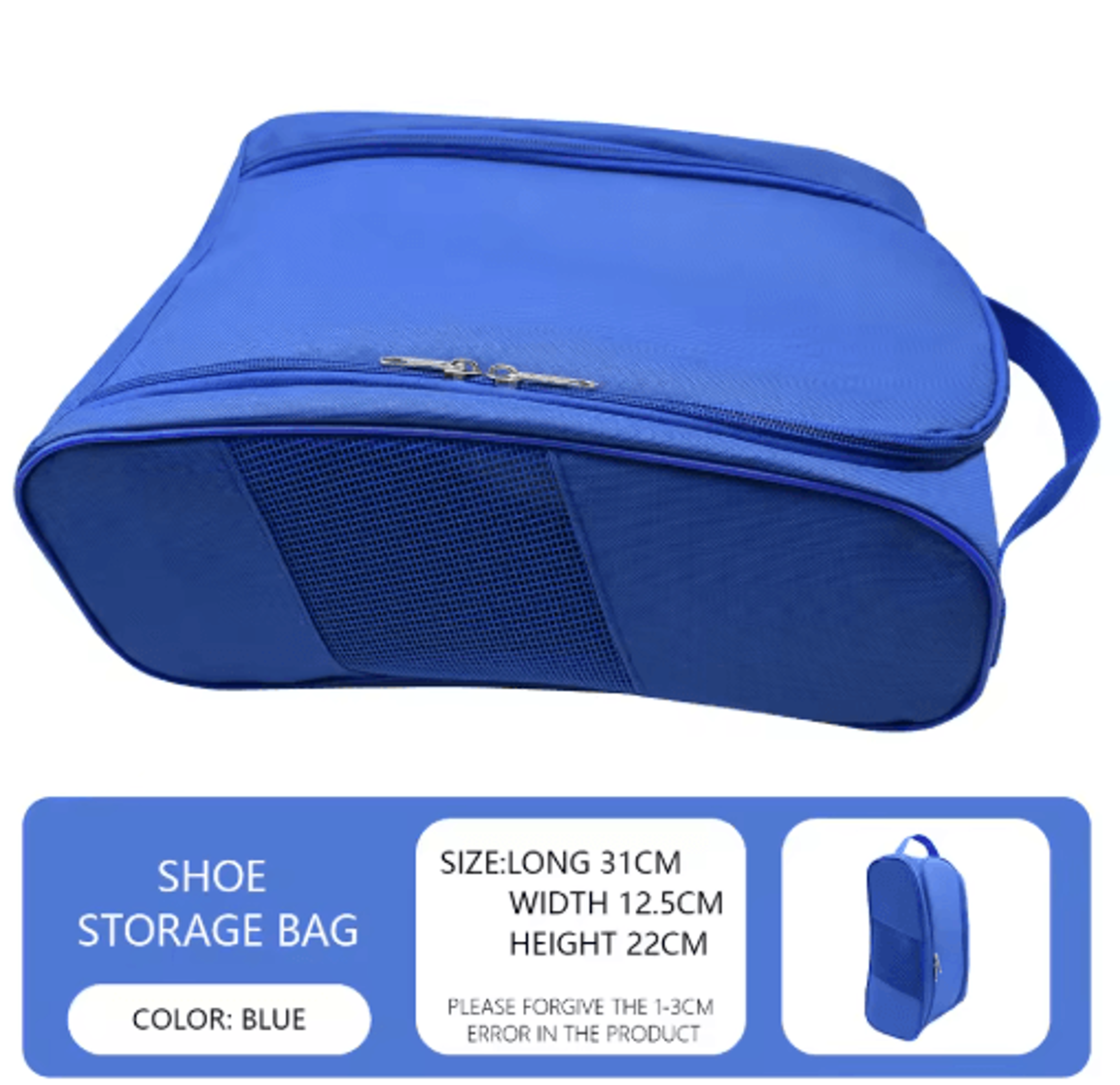 Breathable Golf Shoe Bag  Portable Sports Shoe Storage Bag With Carry Handle 3