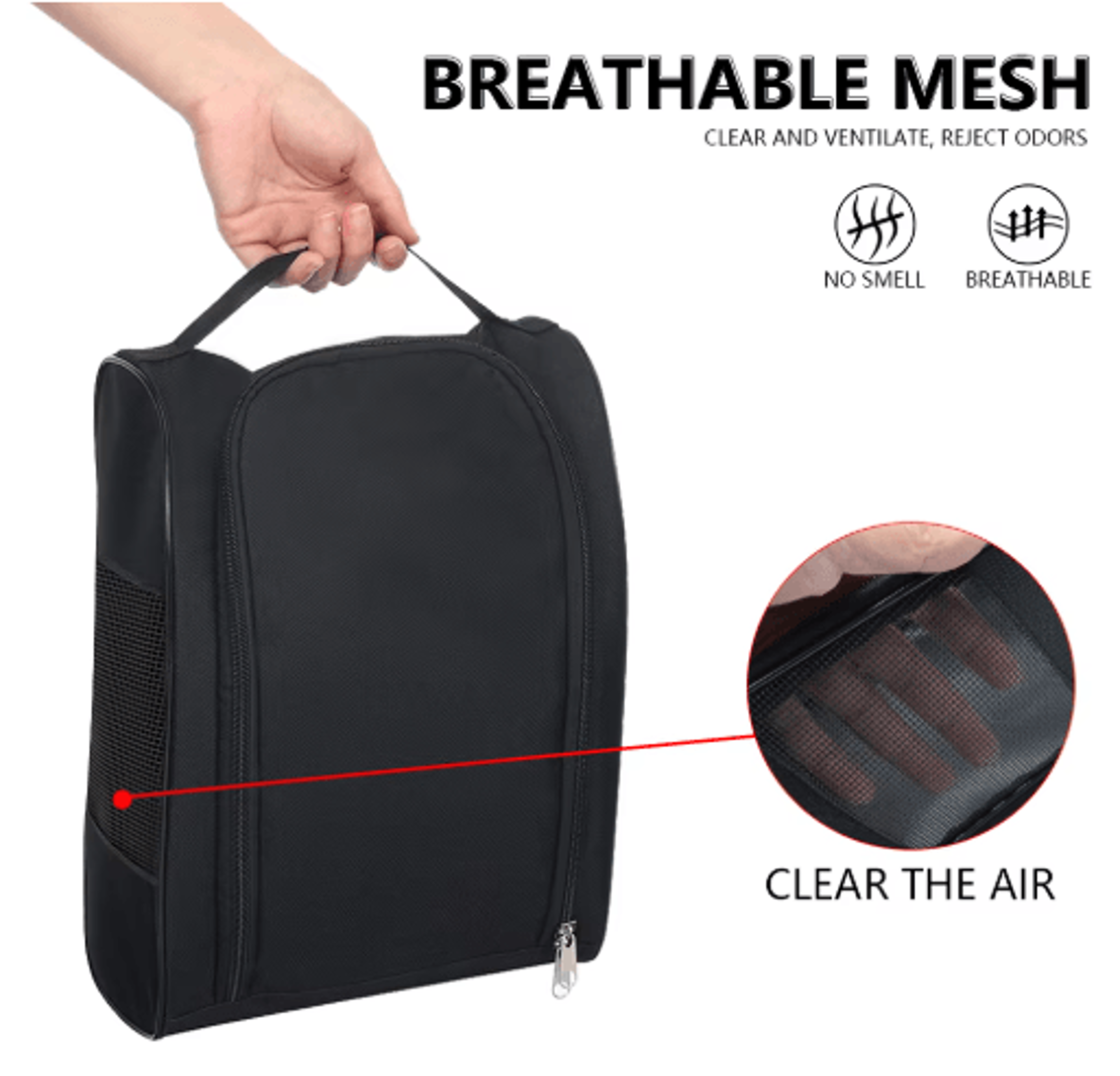Breathable Golf Shoe Bag  Portable Sports Shoe Storage Bag With Carry Handle 6