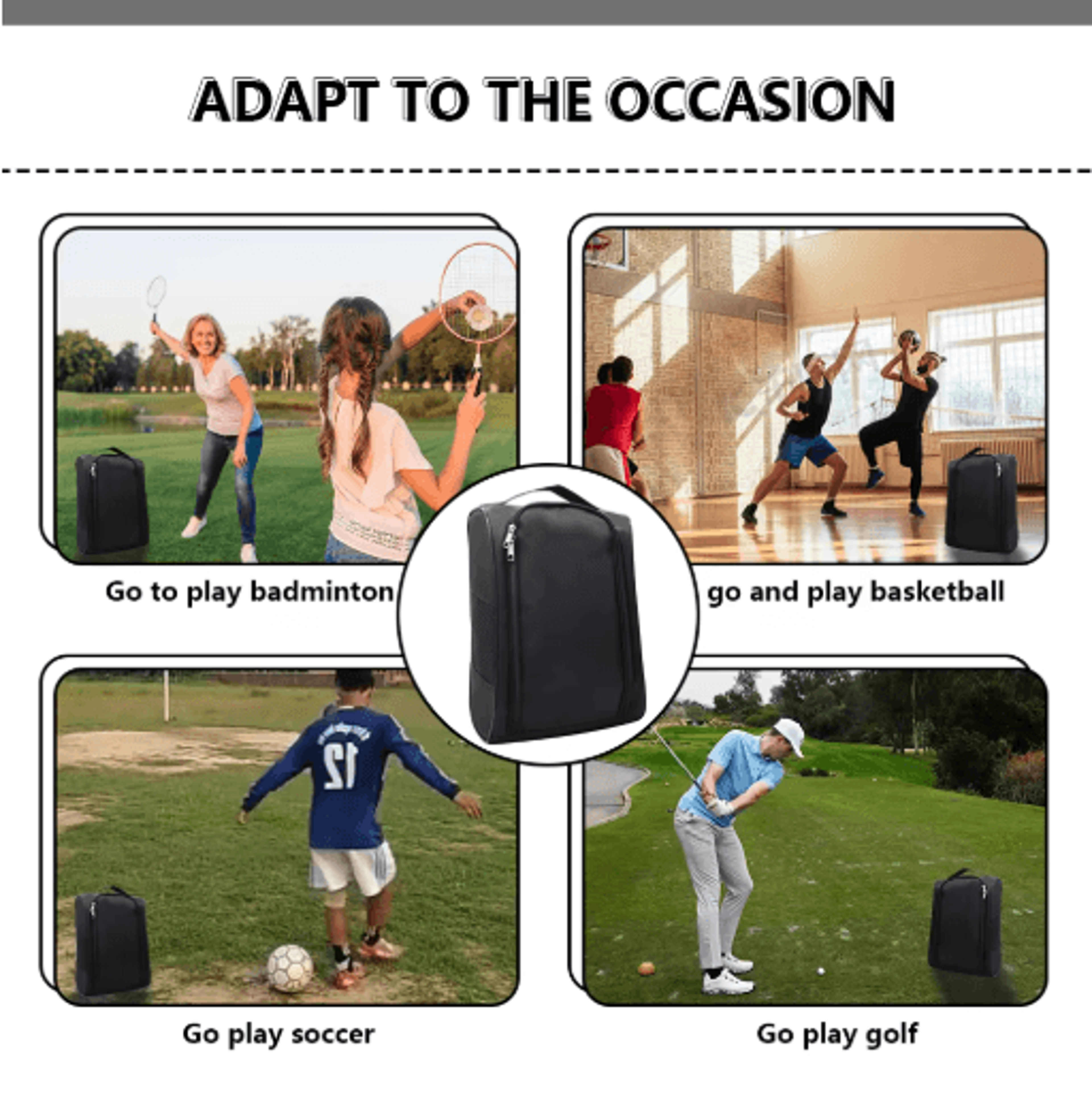 Breathable Golf Shoe Bag  Portable Sports Shoe Storage Bag With Carry Handle 8