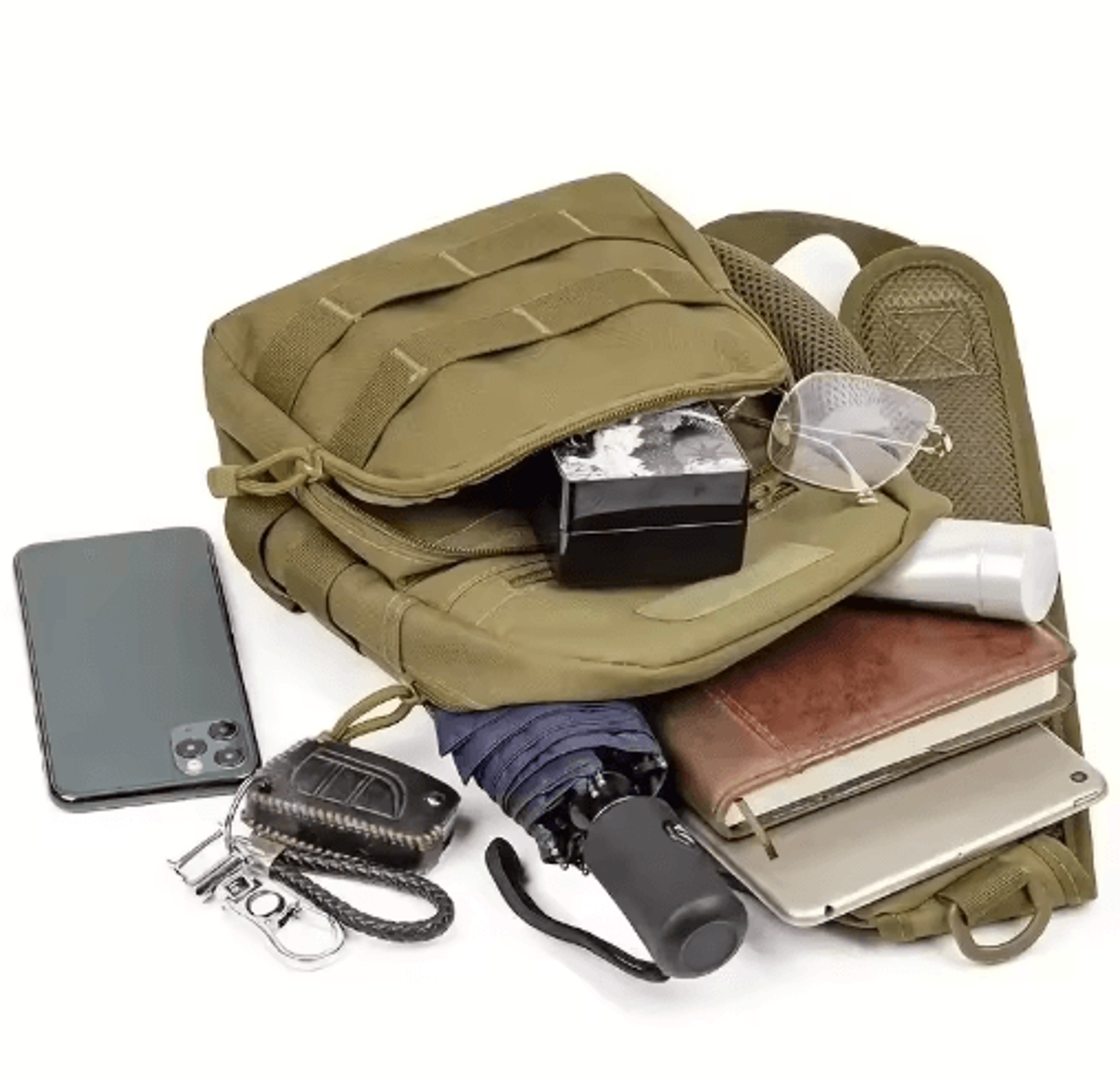 Tactical MOLLE Sling Bag  Nylon Outdoor Chest Pack For Hiking  Travel 7