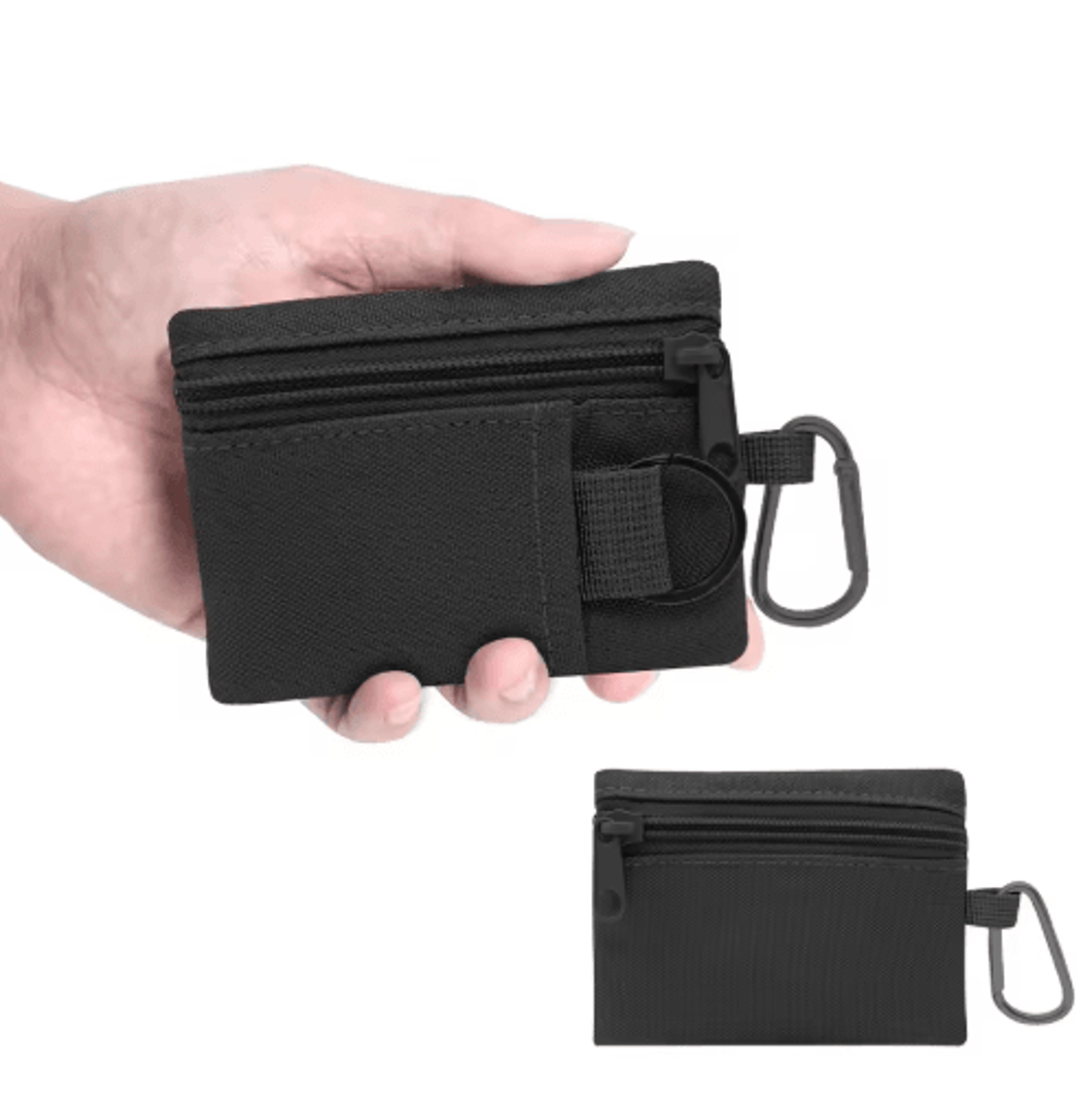 EDC Wallet MOLLE Pouch Mini Tactical Wallet Zipper Utility Pouch Key Card Holder 2