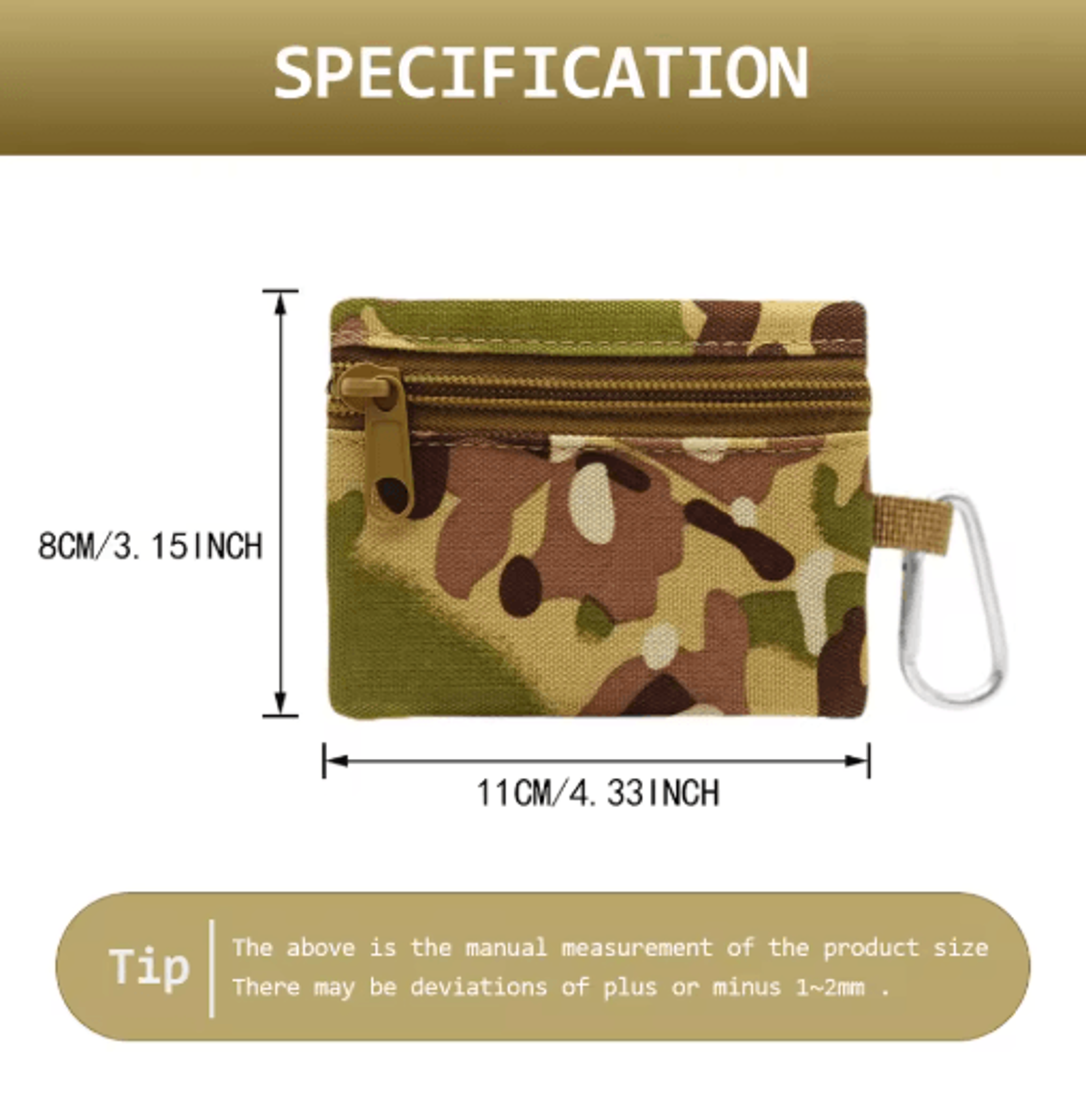 EDC Wallet MOLLE Pouch Mini Tactical Wallet Zipper Utility Pouch Key Card Holder 7