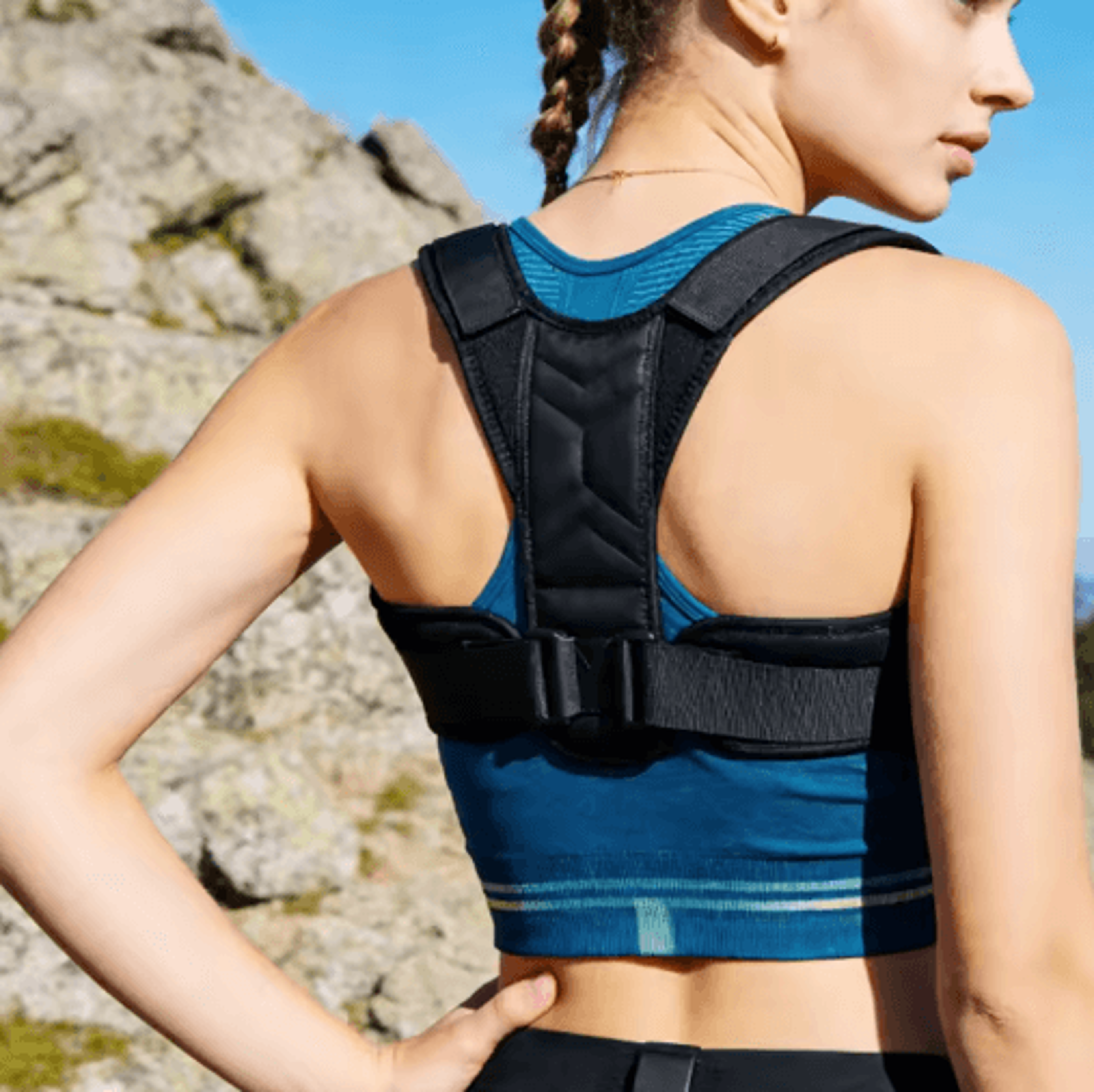 Back Posture Corrector Shoulder Support Brace Posture Training Brace Adjustable Posture Strap Back  4