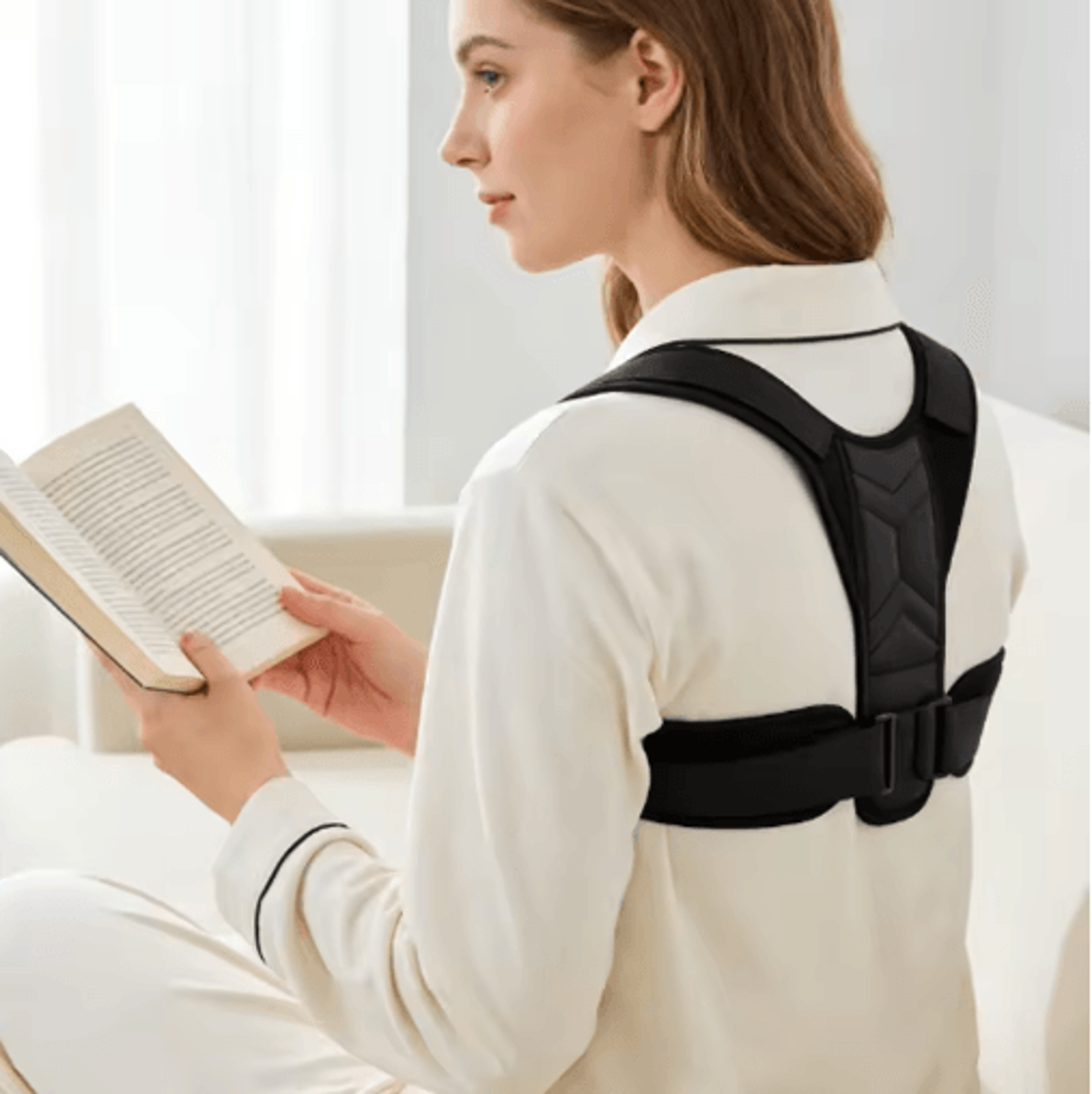 Back Posture Corrector Shoulder Support Brace Posture Training Brace Adjustable Posture Strap Back  7