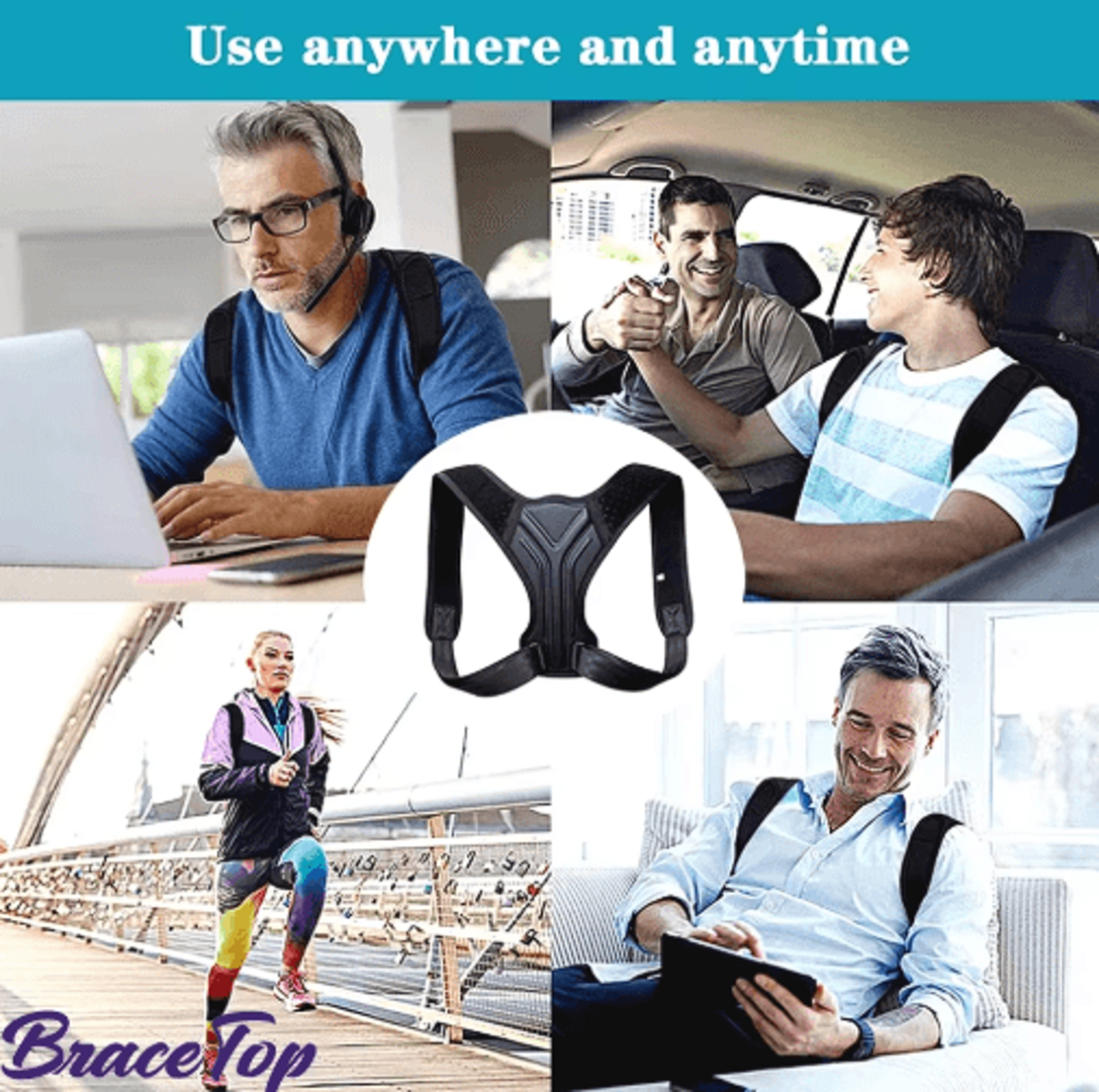 Adjustable Upper Back Posture Support Belt  Clavicle And Shoulder Brace For Home Office  Sports 2