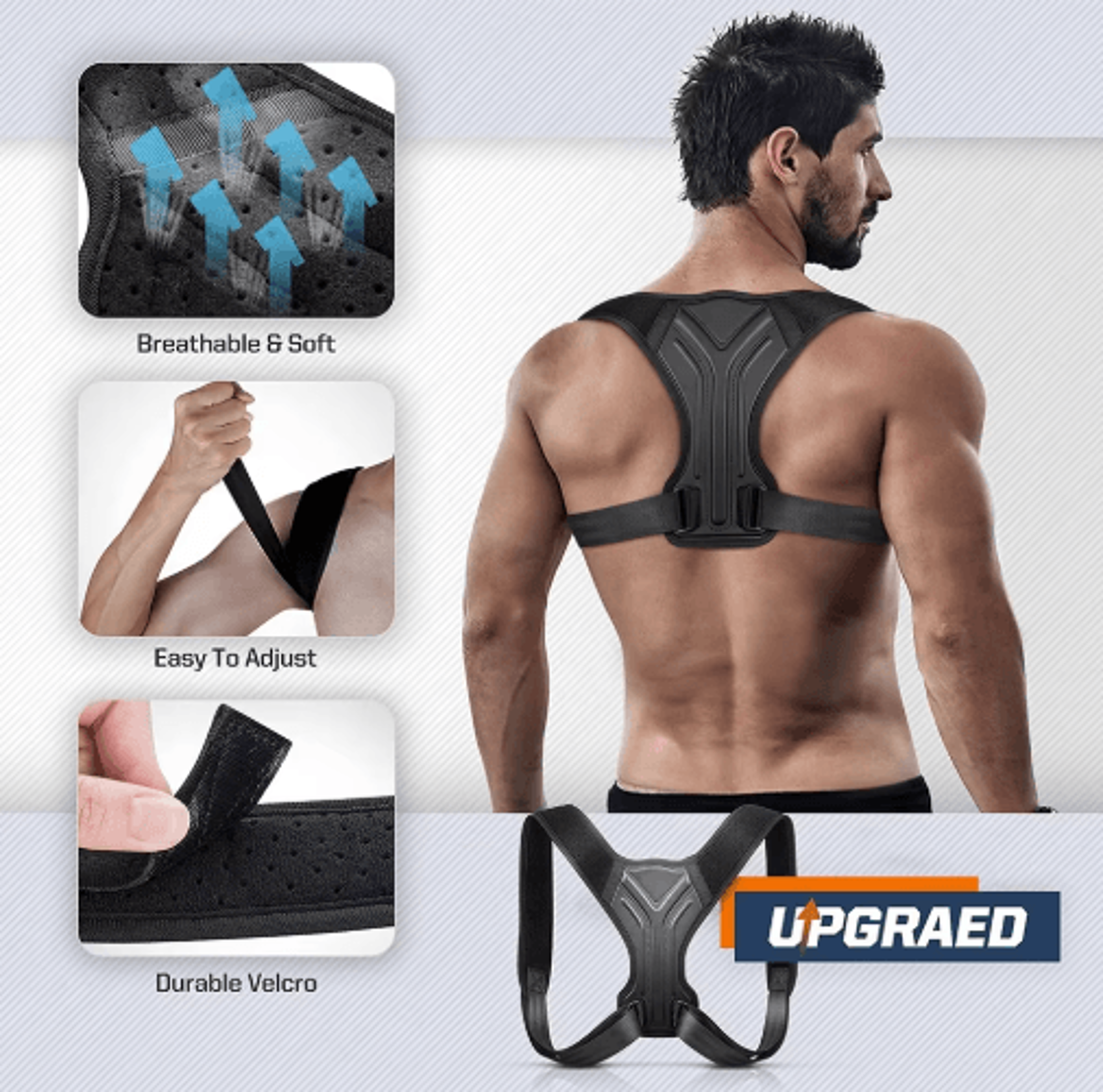 Adjustable Upper Back Posture Support Belt  Clavicle And Shoulder Brace For Home Office  Sports 3