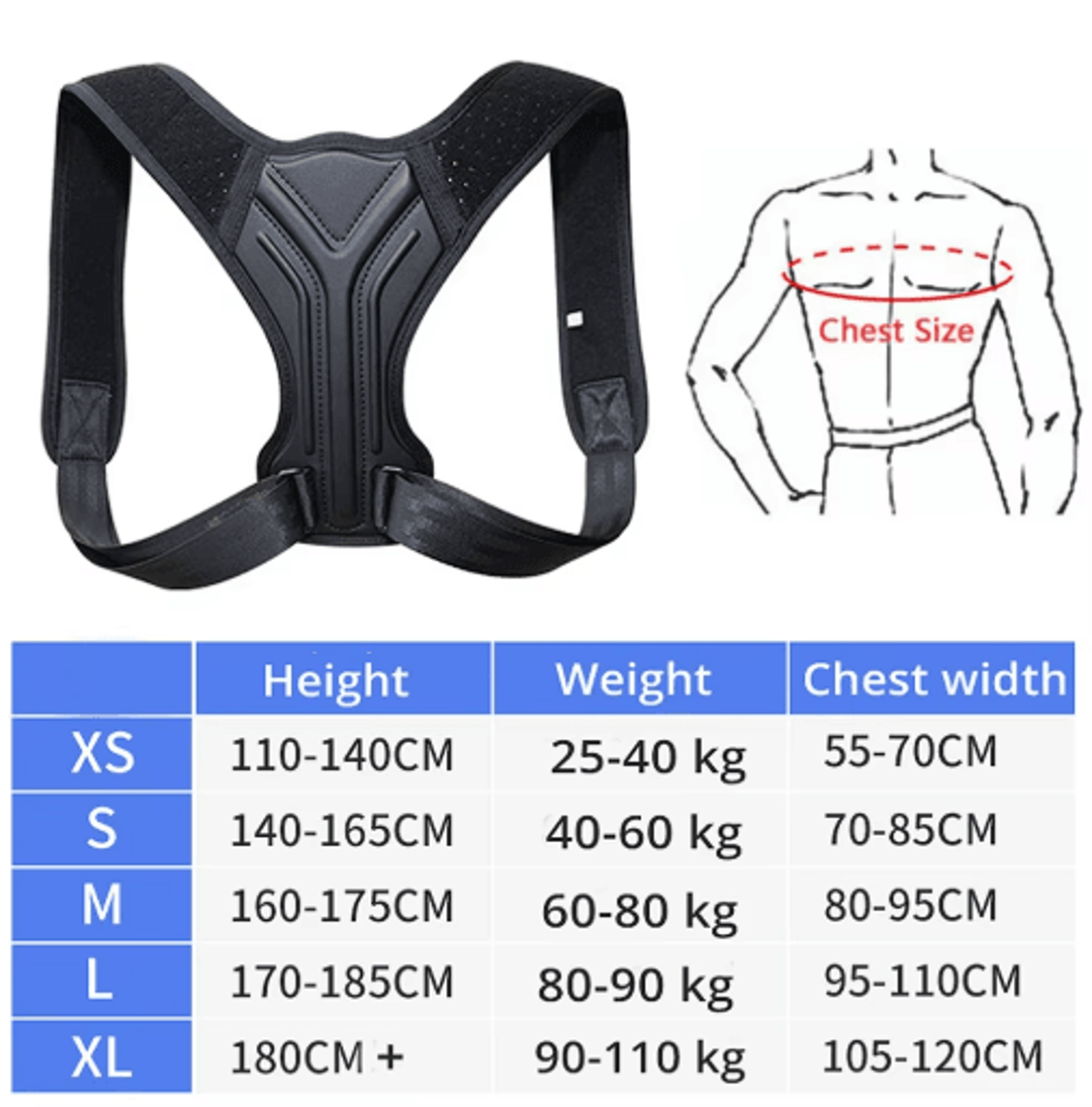 Adjustable Upper Back Posture Support Belt  Clavicle And Shoulder Brace For Home Office  Sports 5