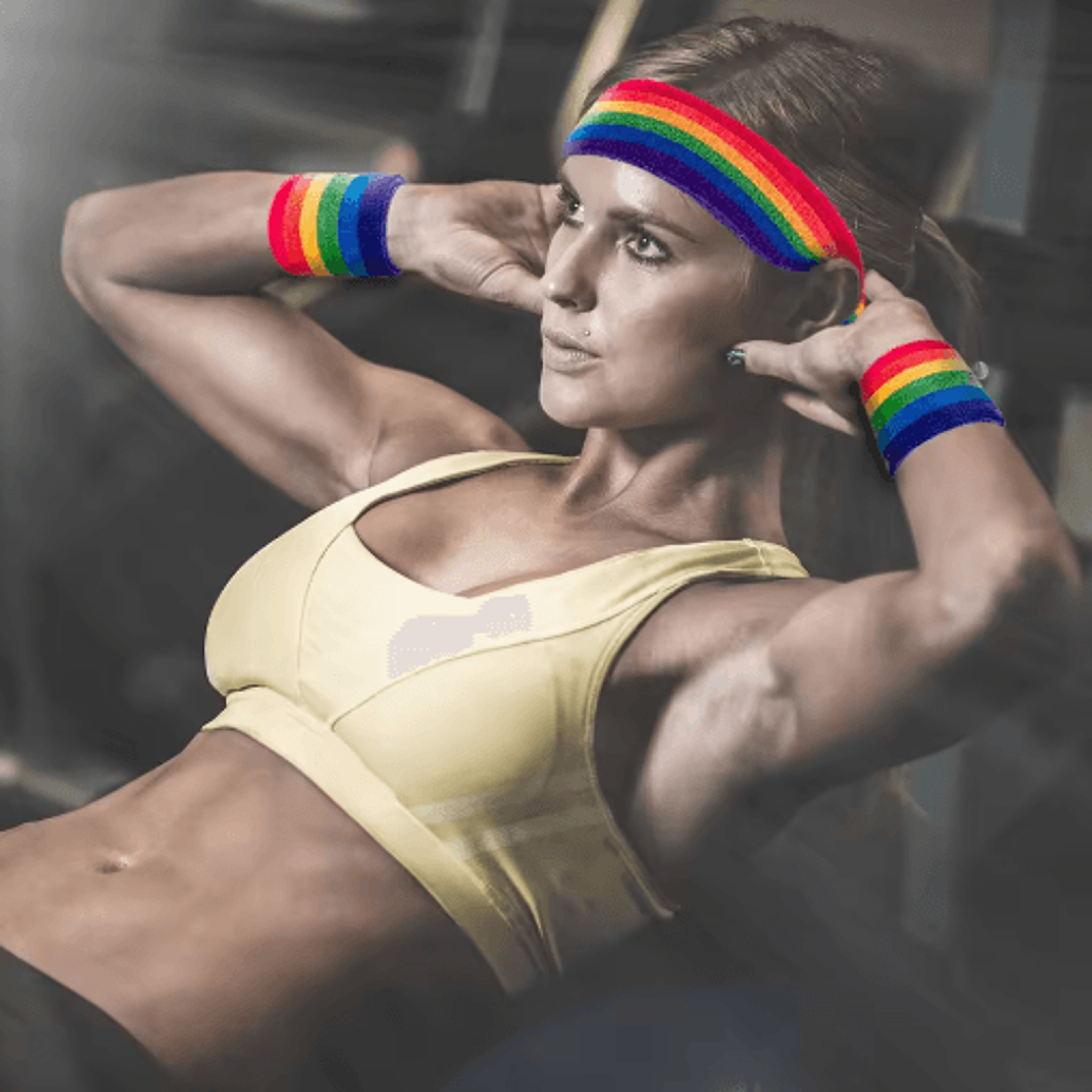 AOLIKES Sports Sweatband Set  Terry Cloth Headband  Wristbands MoistureWicking Sweat Absorbing Gear 25